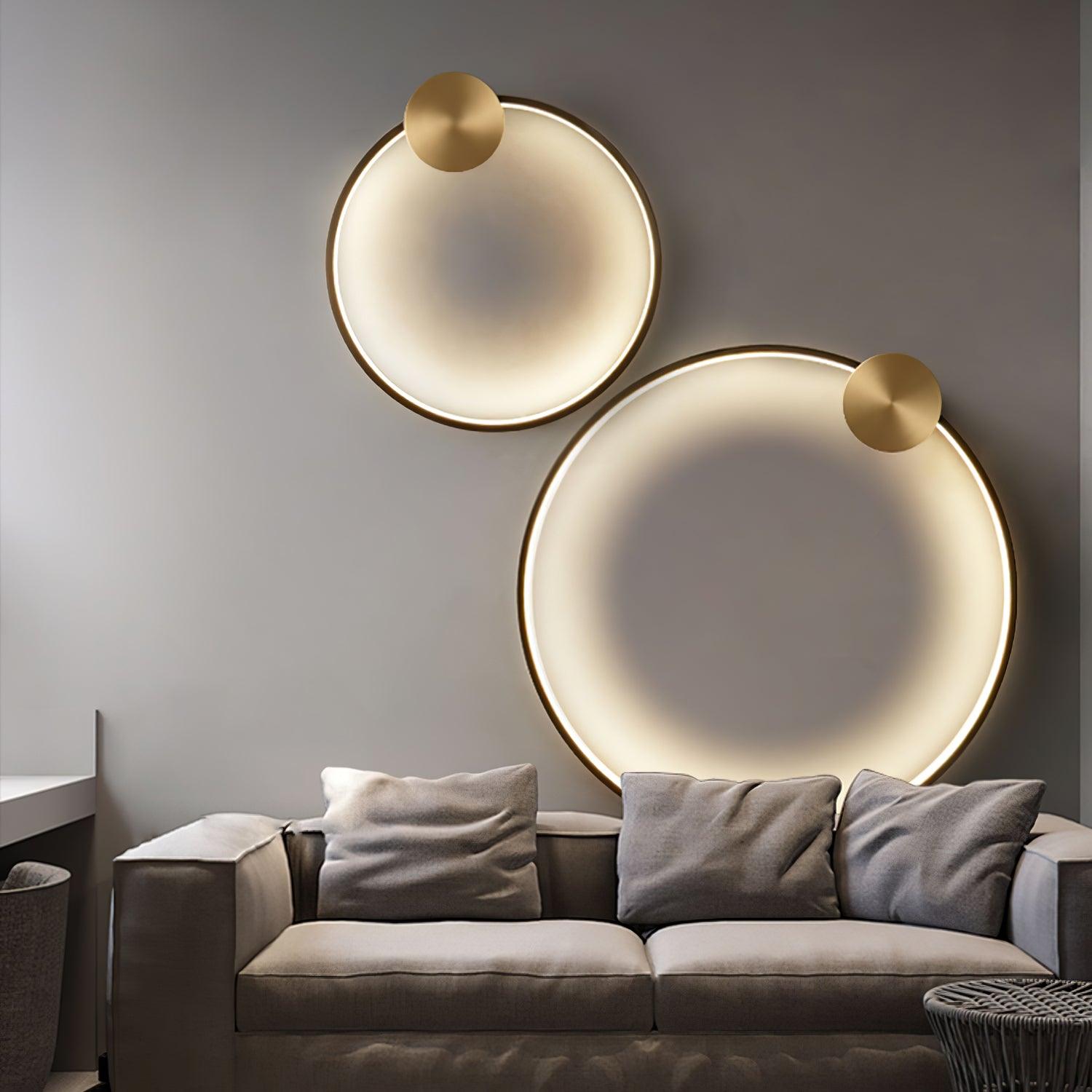 Tiroxen Wall Light Modern Minimalist Ring Shaped LED Brass Metal-Neutral Decor