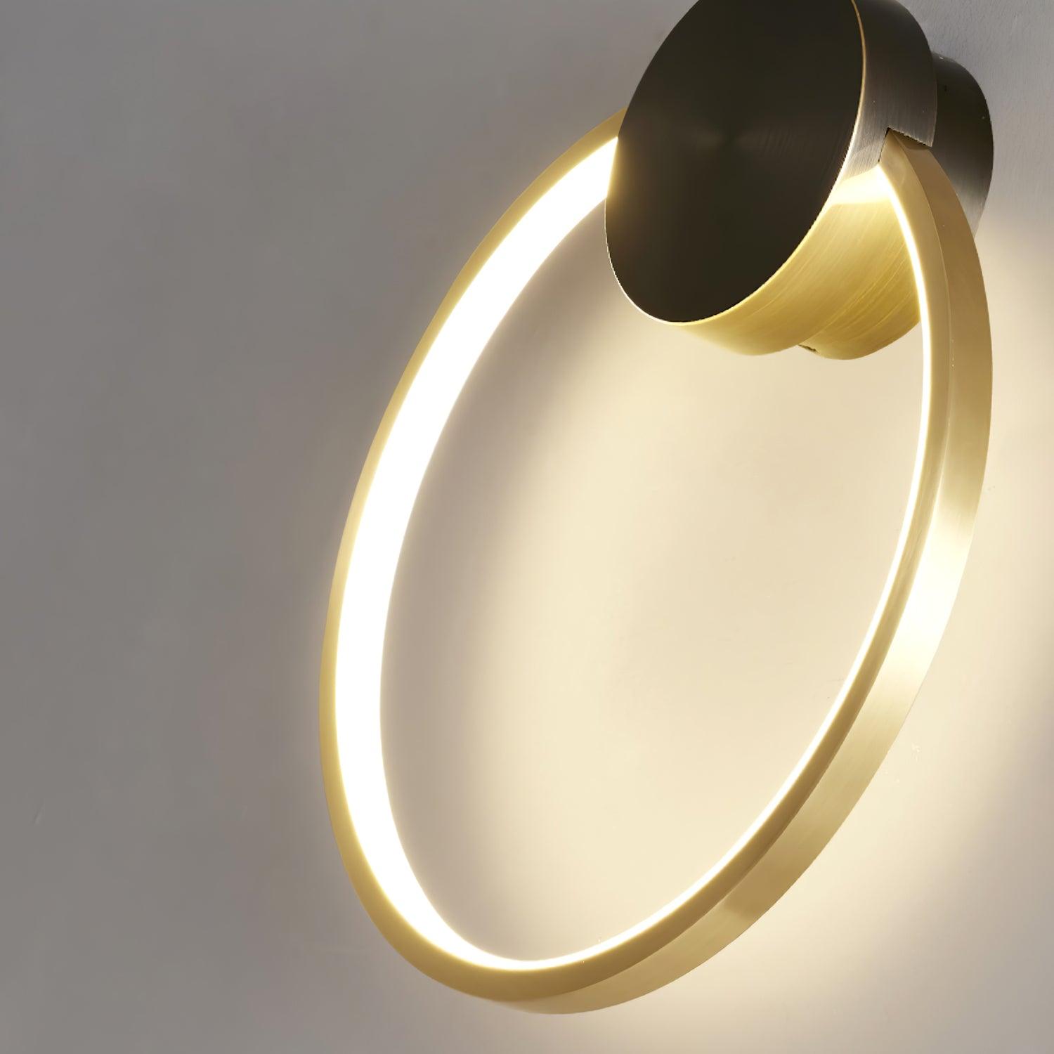 Tiroxen Wall Light Modern Minimalist Ring Shaped LED Brass Metal-Neutral Decor