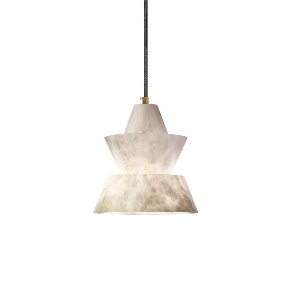 Ezion Layered White Alabaster Pendant Light