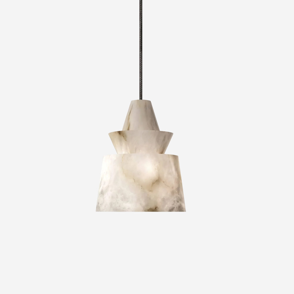 Ezion Layered White Alabaster Pendant Light