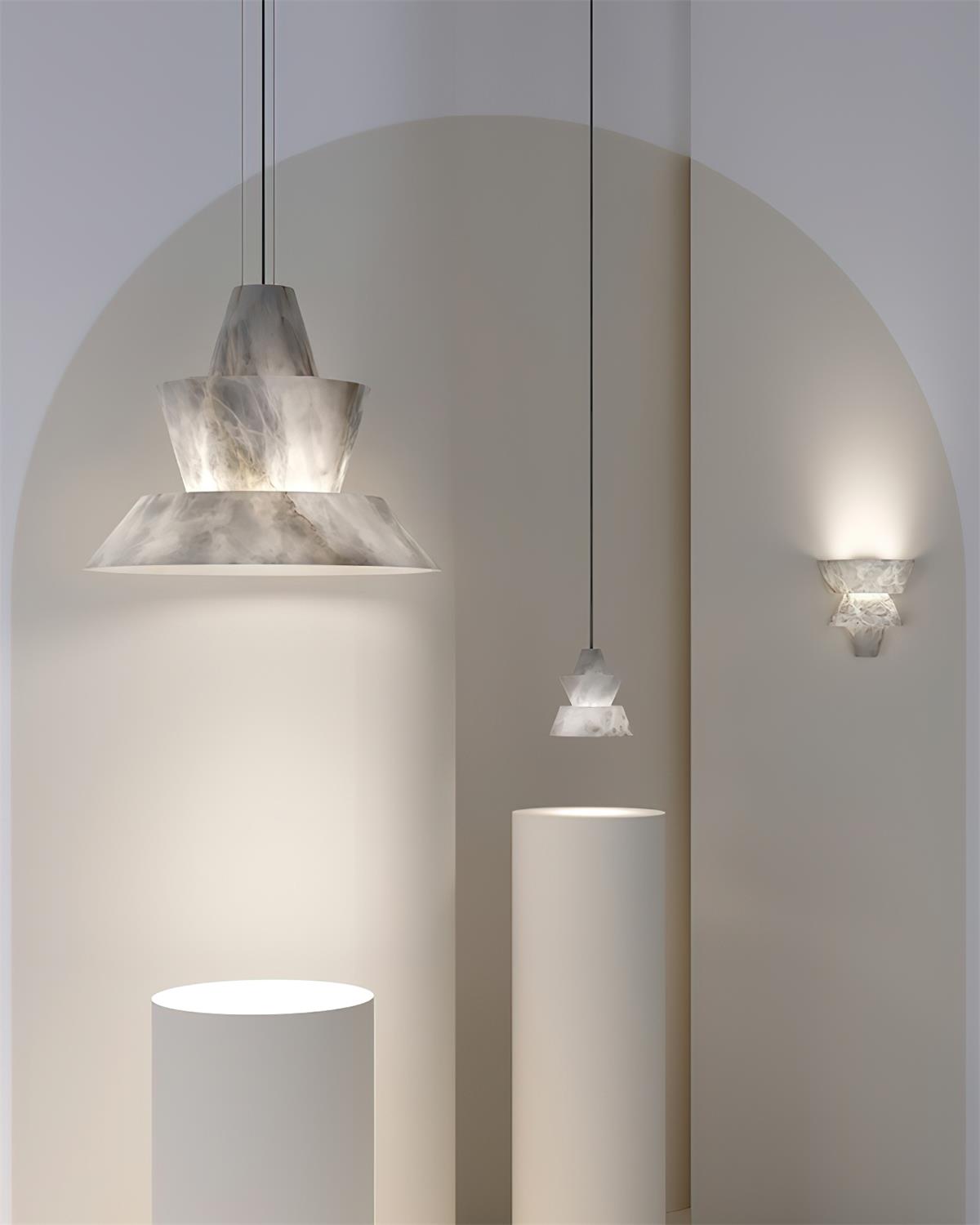 Ezion Layered White Alabaster Pendant Light