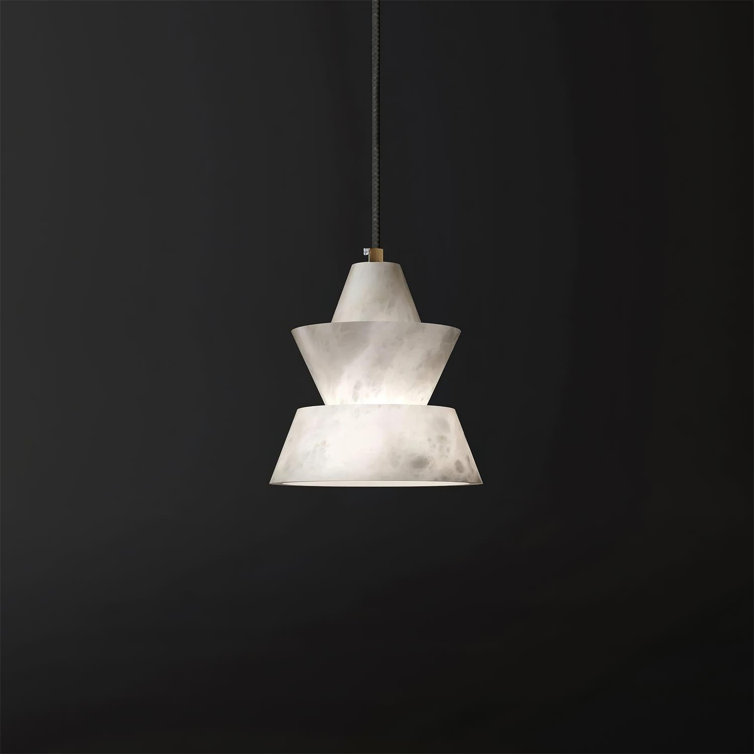 Ezion Layered White Alabaster Pendant Light