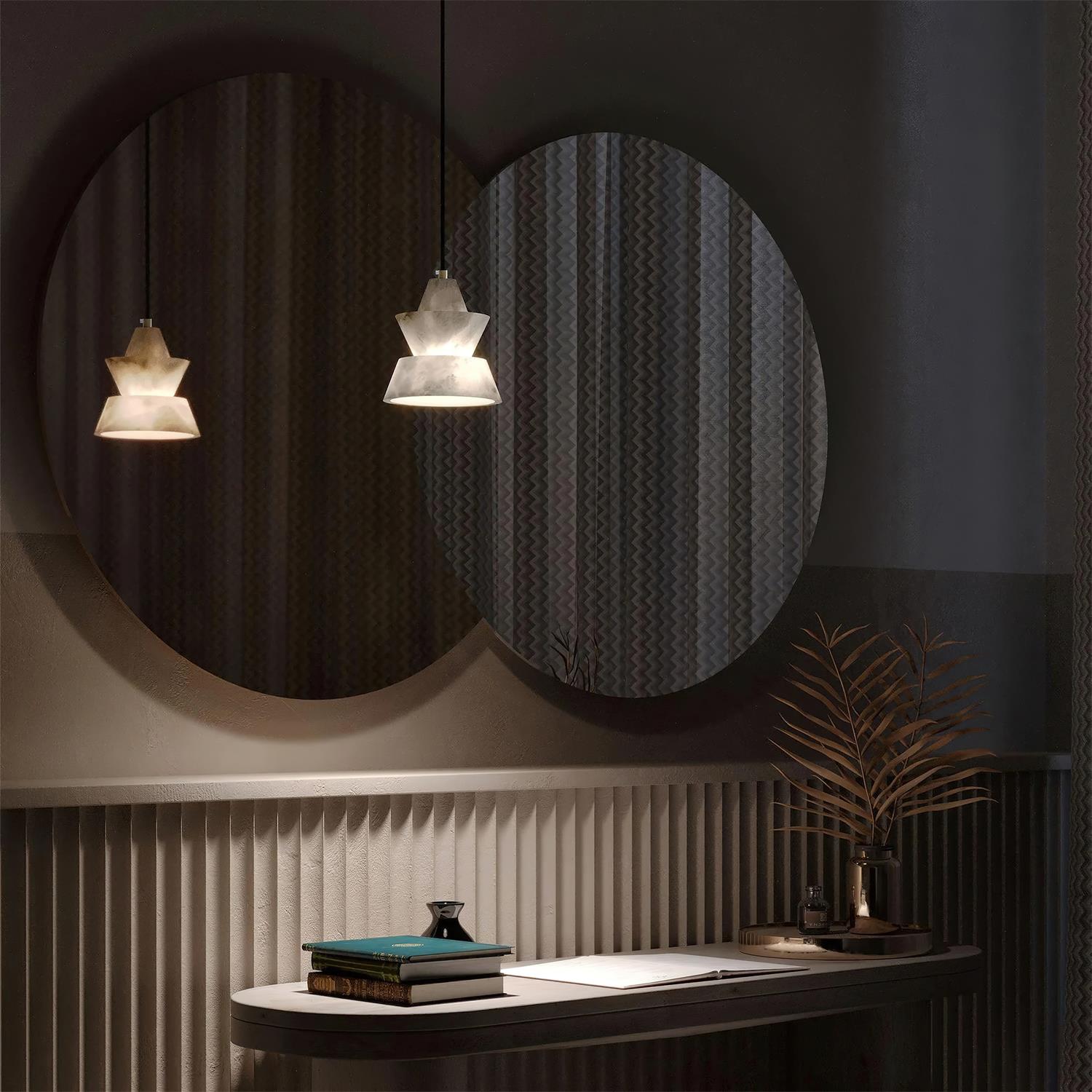 Ezion Layered White Alabaster Pendant Light
