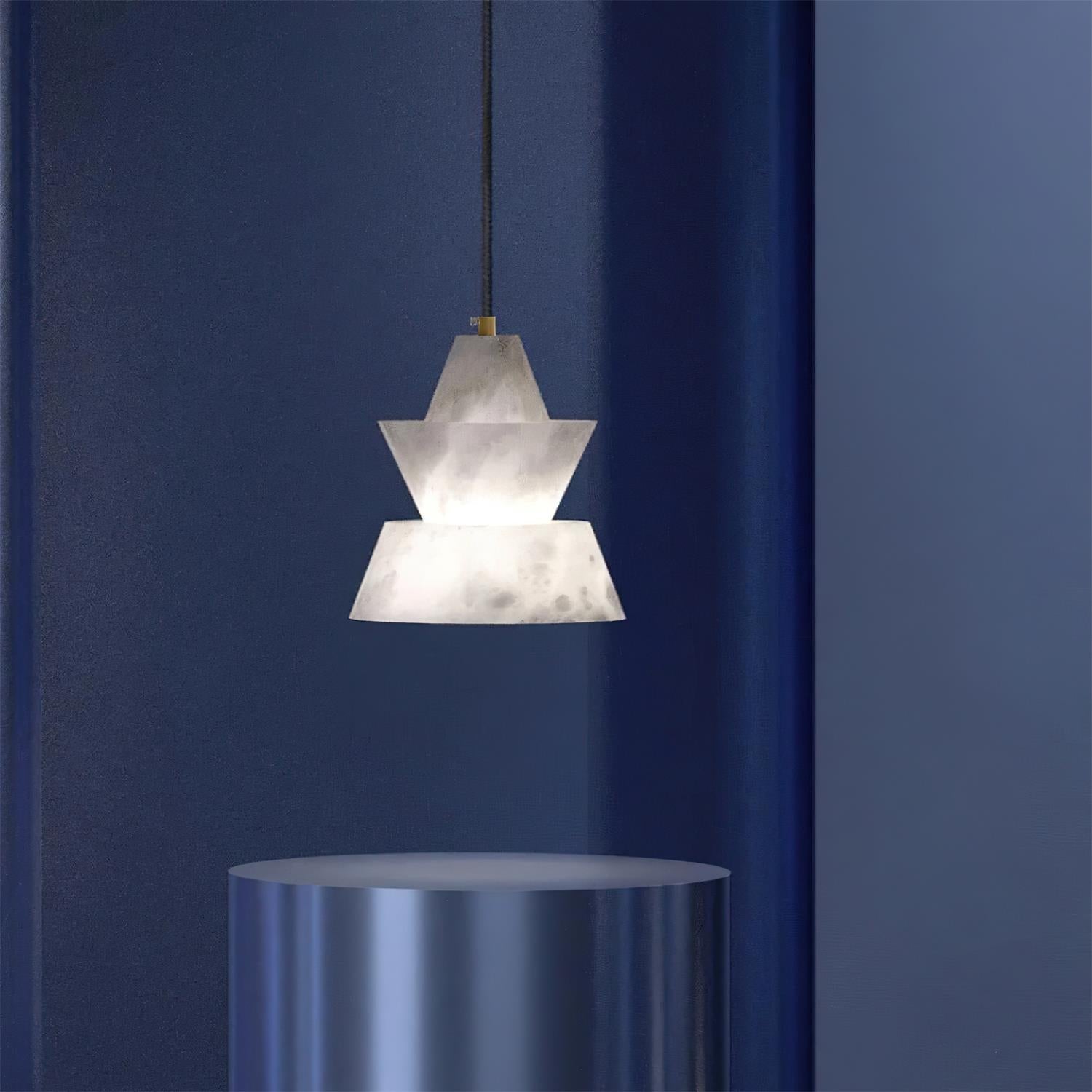 Ezion Layered White Alabaster Pendant Light