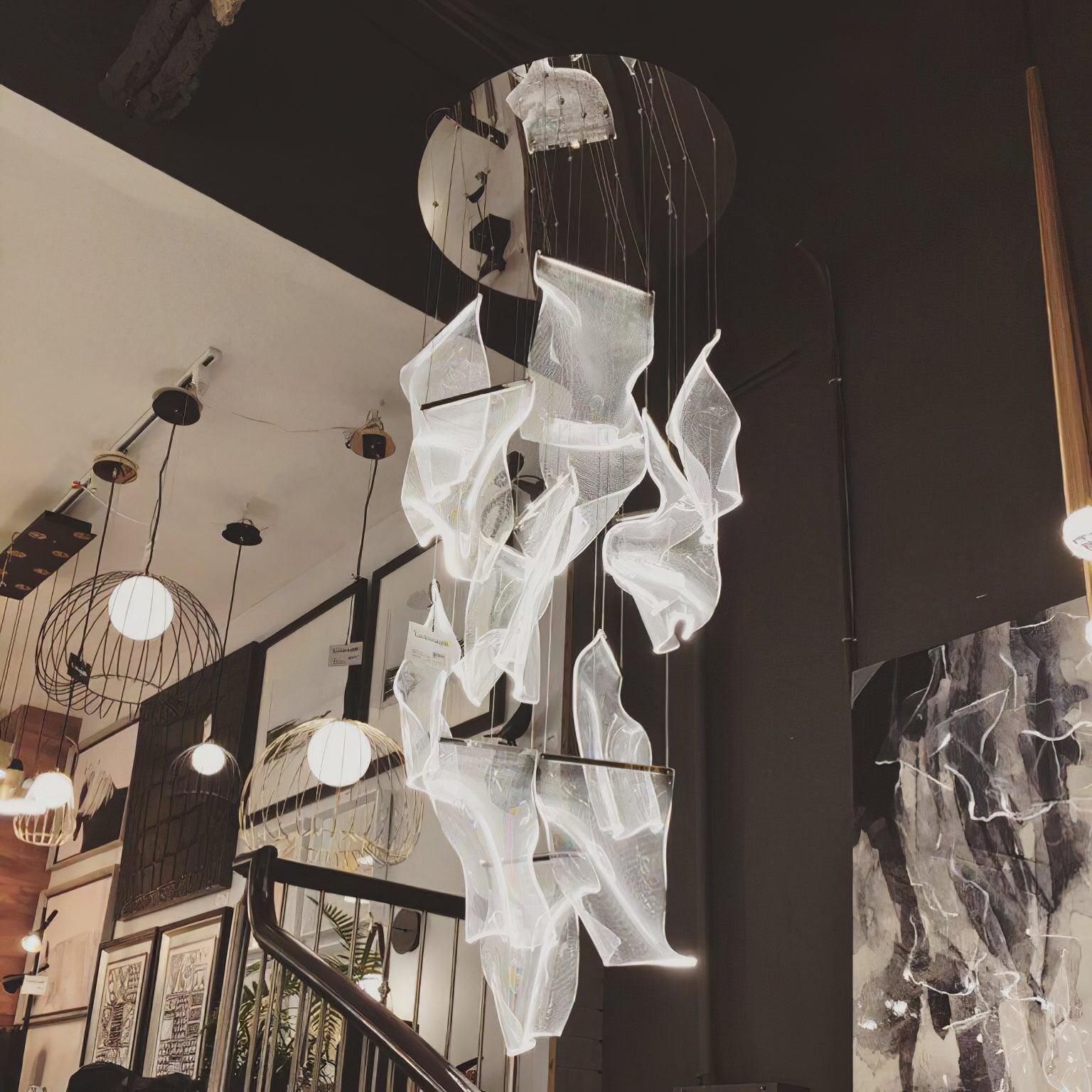 Lustra Chandelier Acrylic LED Abstract Floating-Neutral Decor