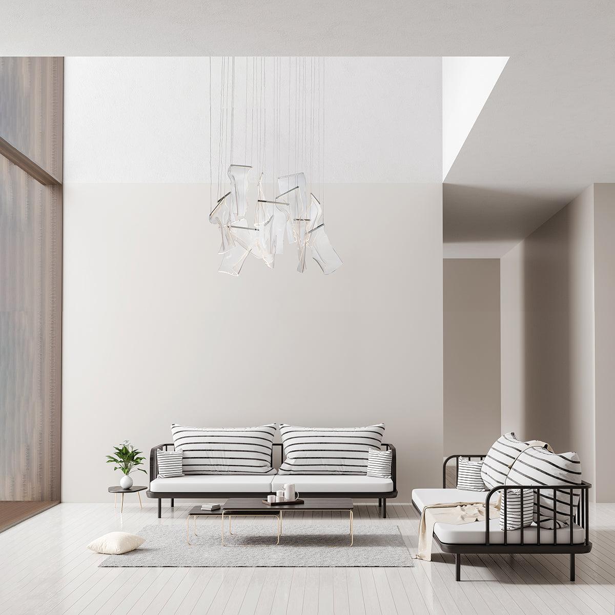 Lustra Chandelier Acrylic LED Abstract Floating-Neutral Decor