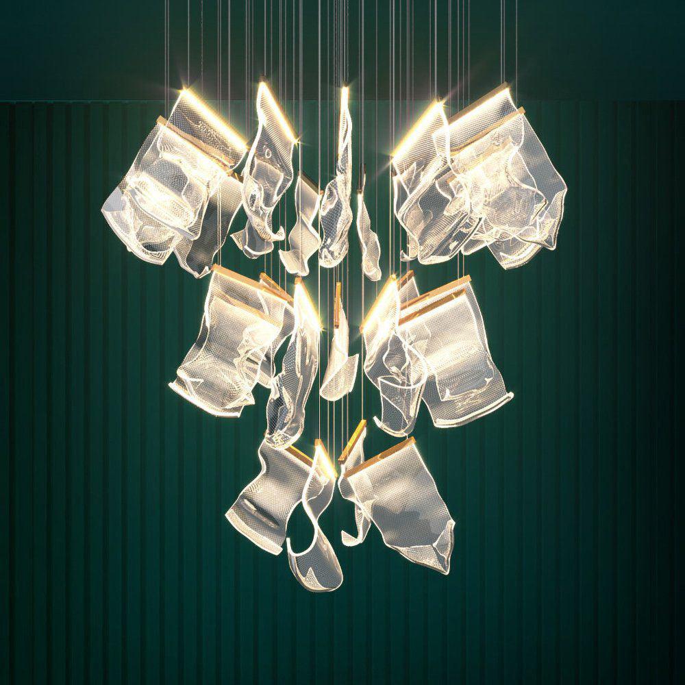 Lustra Chandelier Acrylic LED Abstract Floating-Neutral Decor