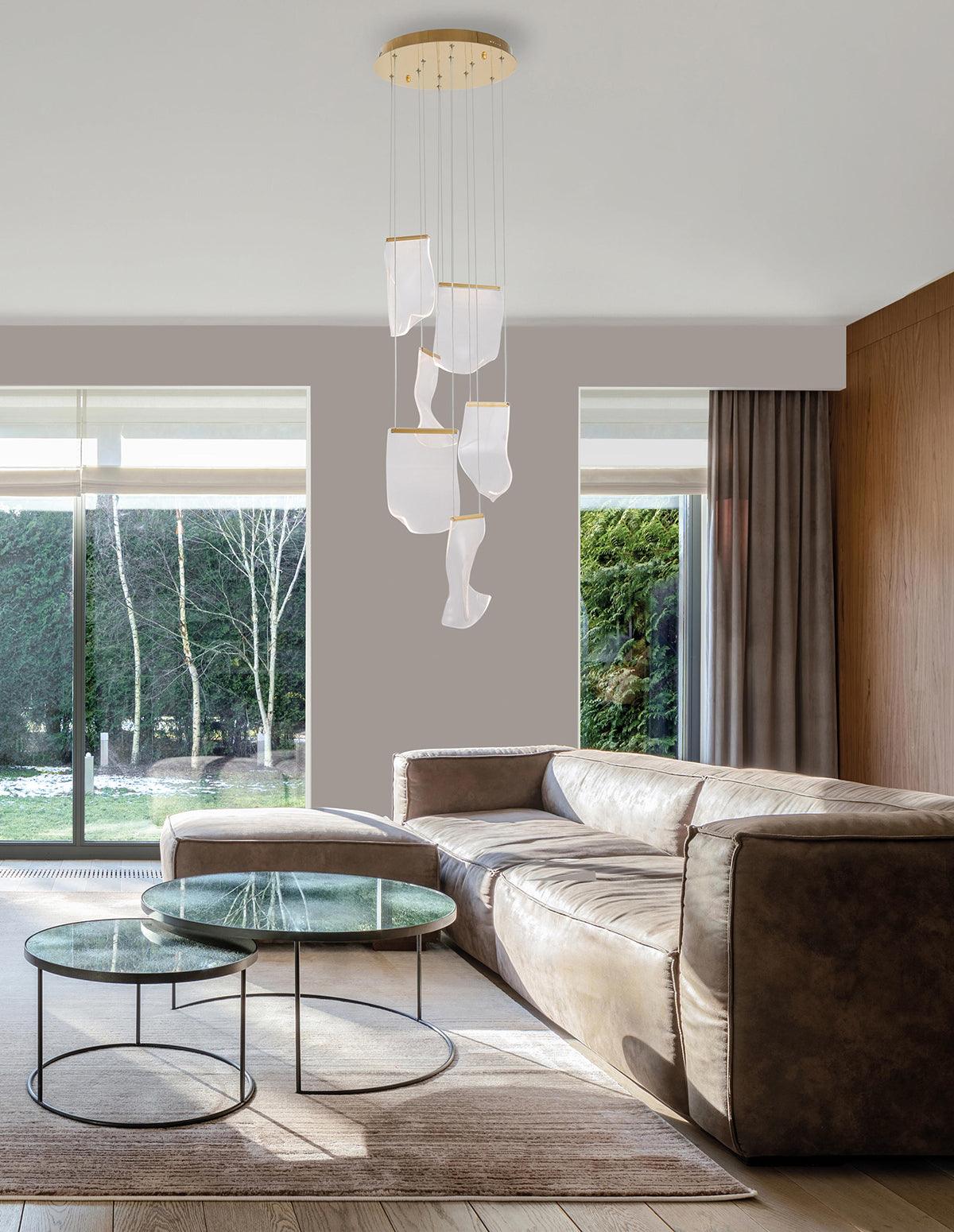 Lustra Chandelier Acrylic LED Abstract Floating-Neutral Decor