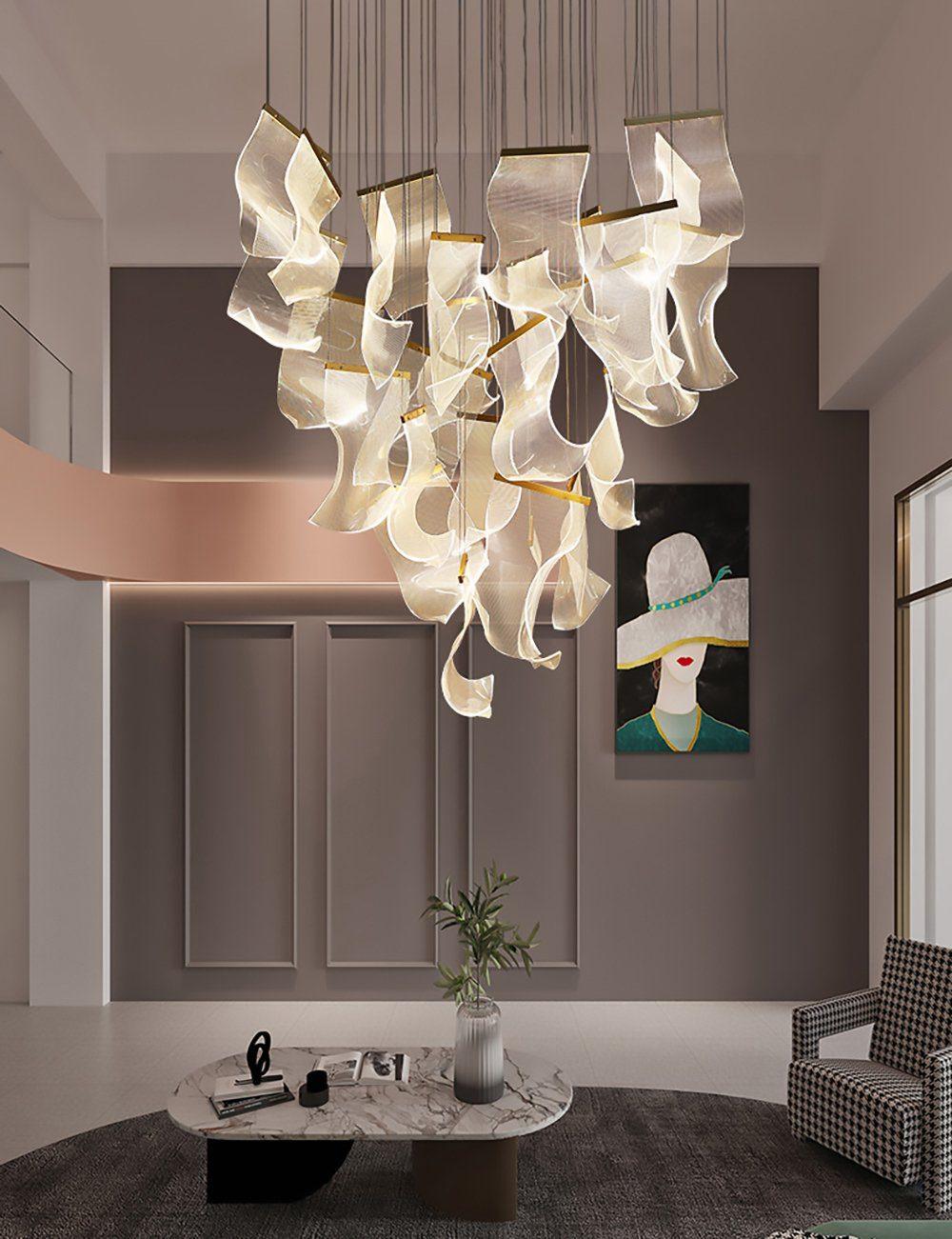 Lustra Chandelier Acrylic LED Abstract Floating-Neutral Decor