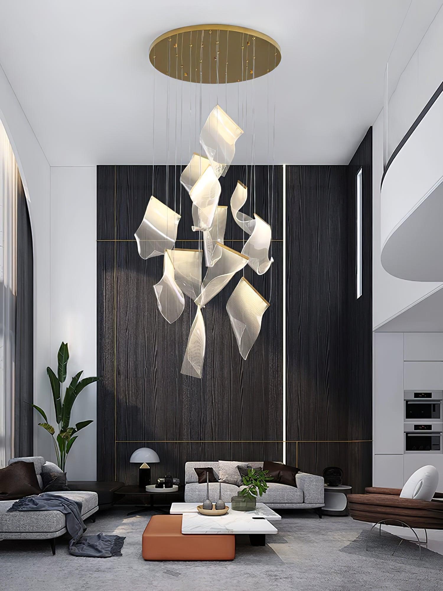 Lustra Chandelier Acrylic LED Abstract Floating-Neutral Decor