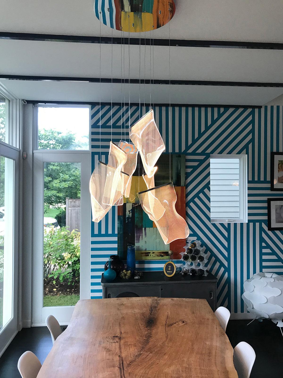 Lustra Chandelier Acrylic LED Abstract Floating-Neutral Decor