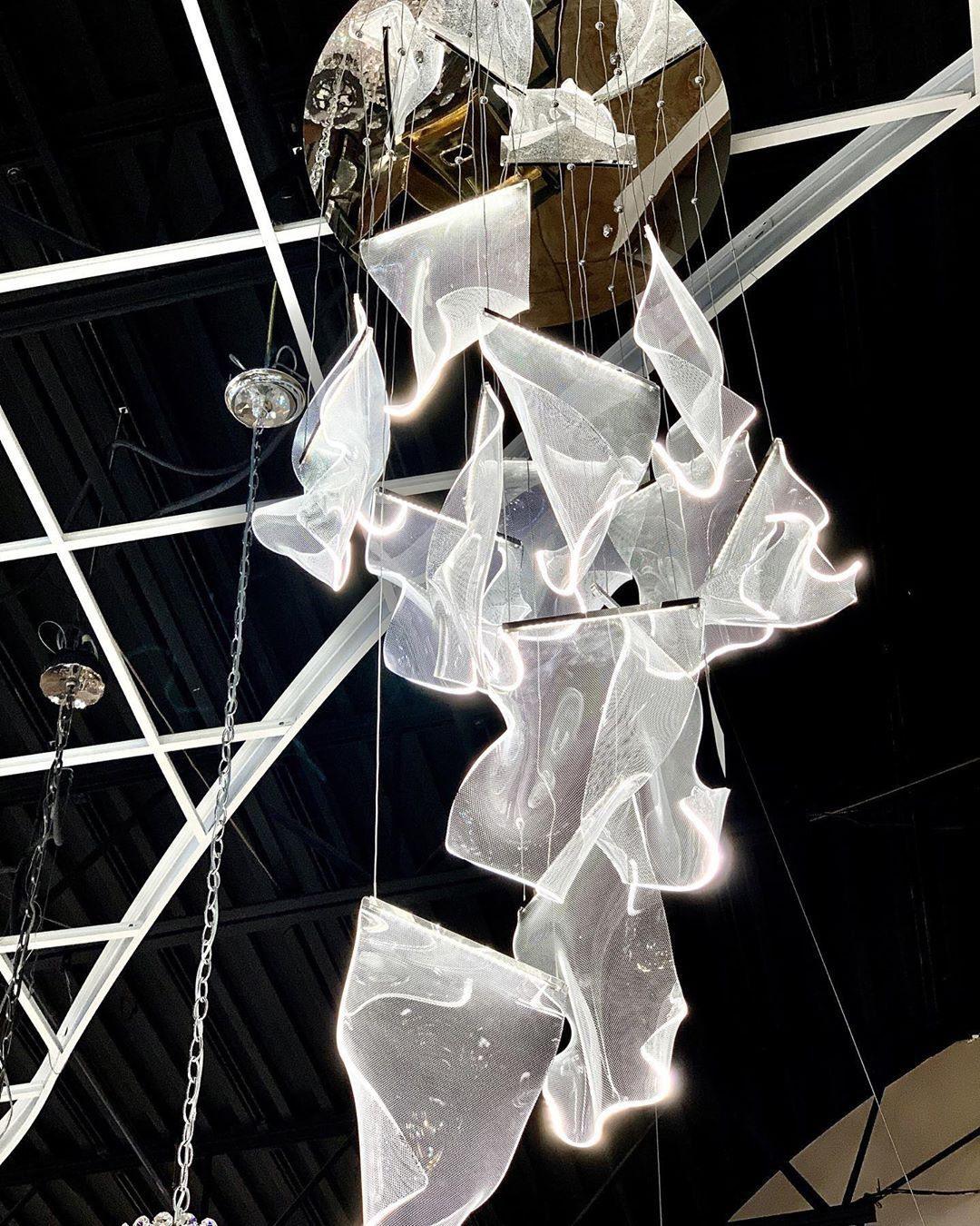 Lustra Chandelier Acrylic LED Abstract Floating-Neutral Decor