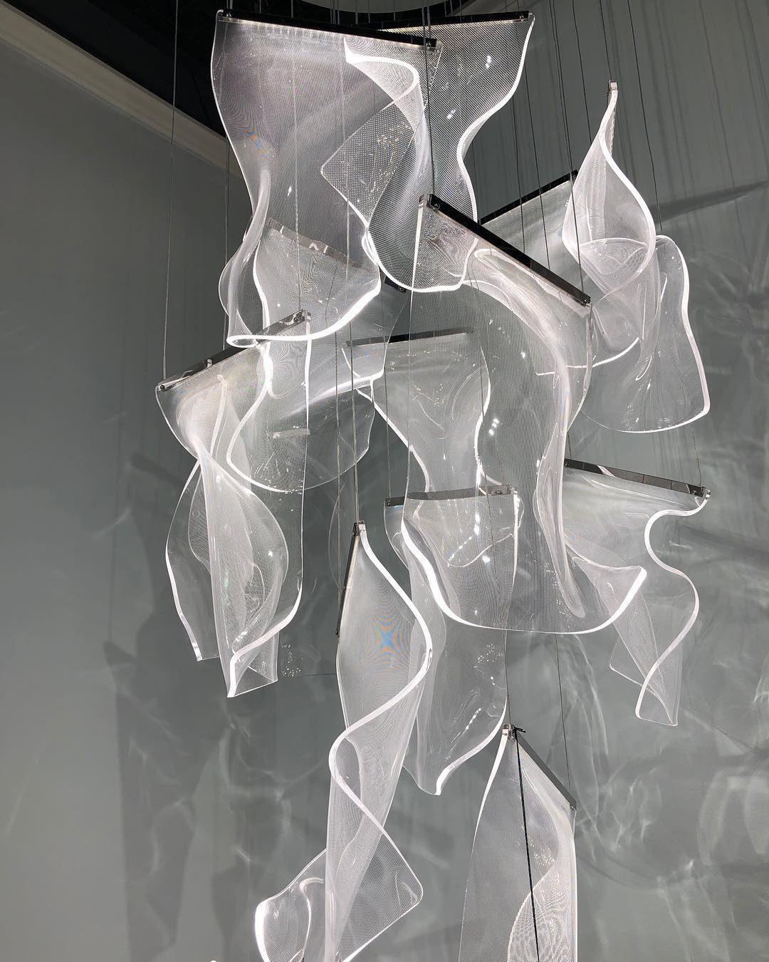 Lustra Chandelier Acrylic LED Abstract Floating-Neutral Decor