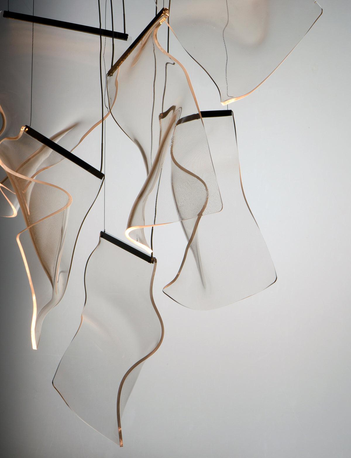 Lustra Chandelier Acrylic LED Abstract Floating-Neutral Decor