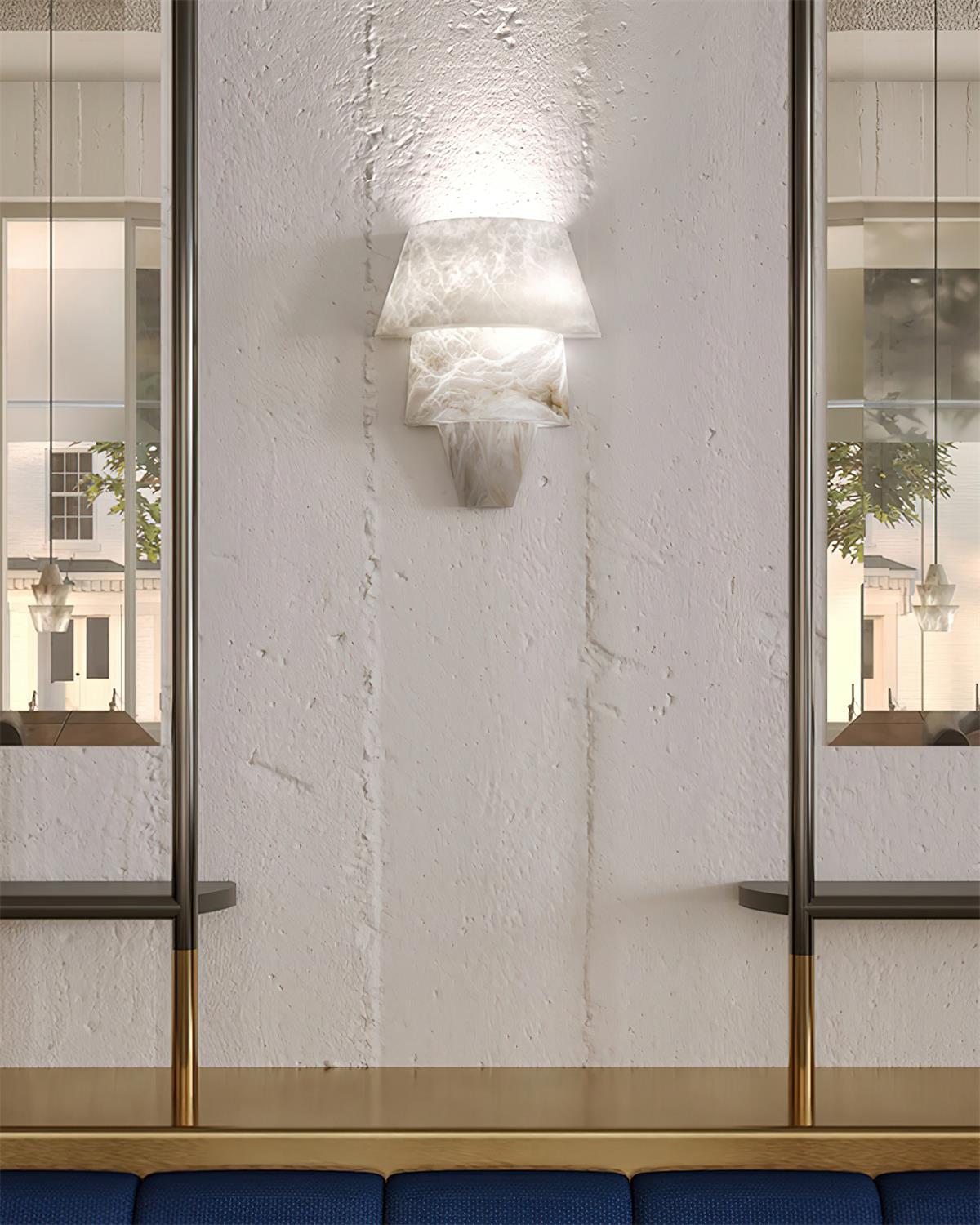 Elyon Elegant White Alabaster Wall Lamp