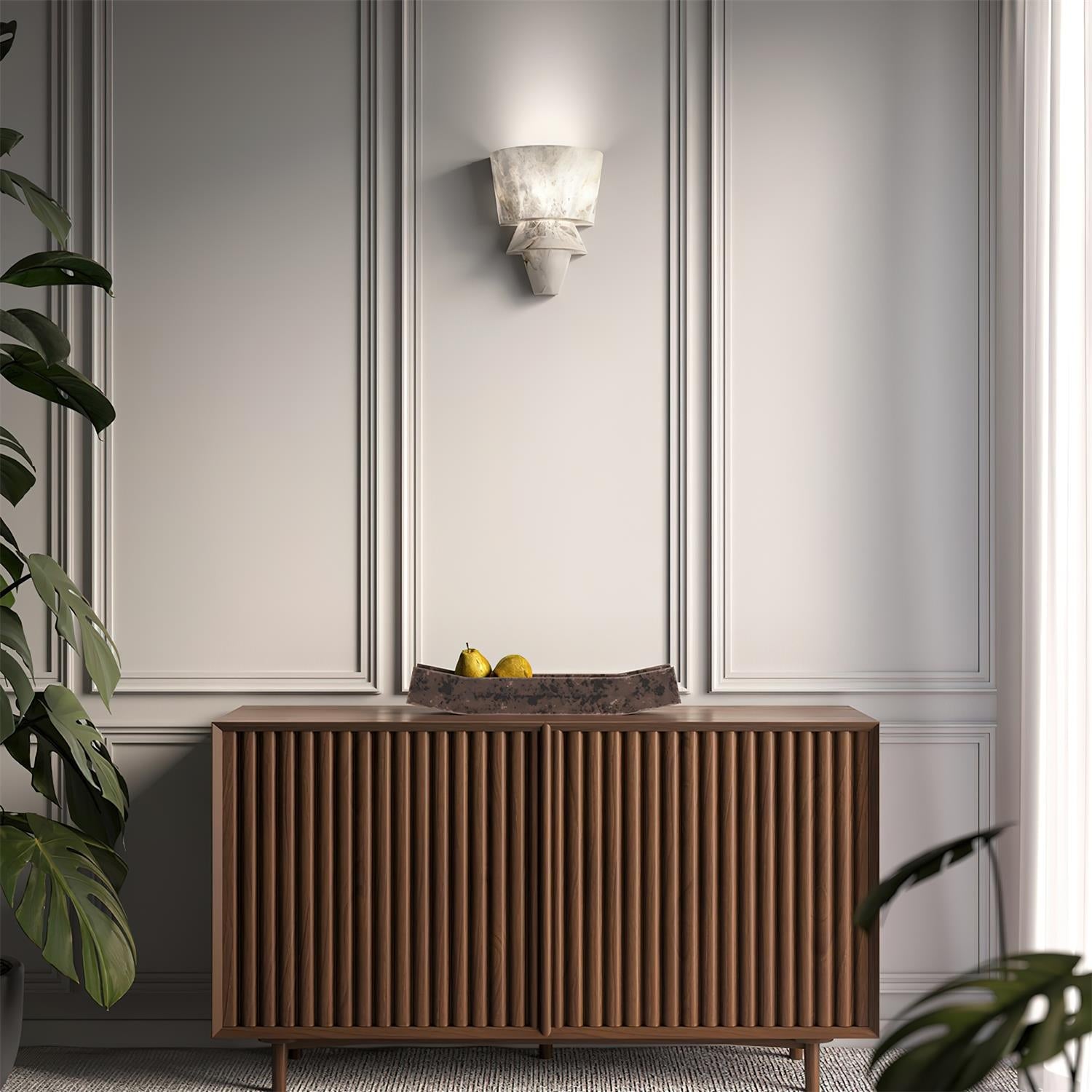 Elyon Elegant White Alabaster Wall Lamp