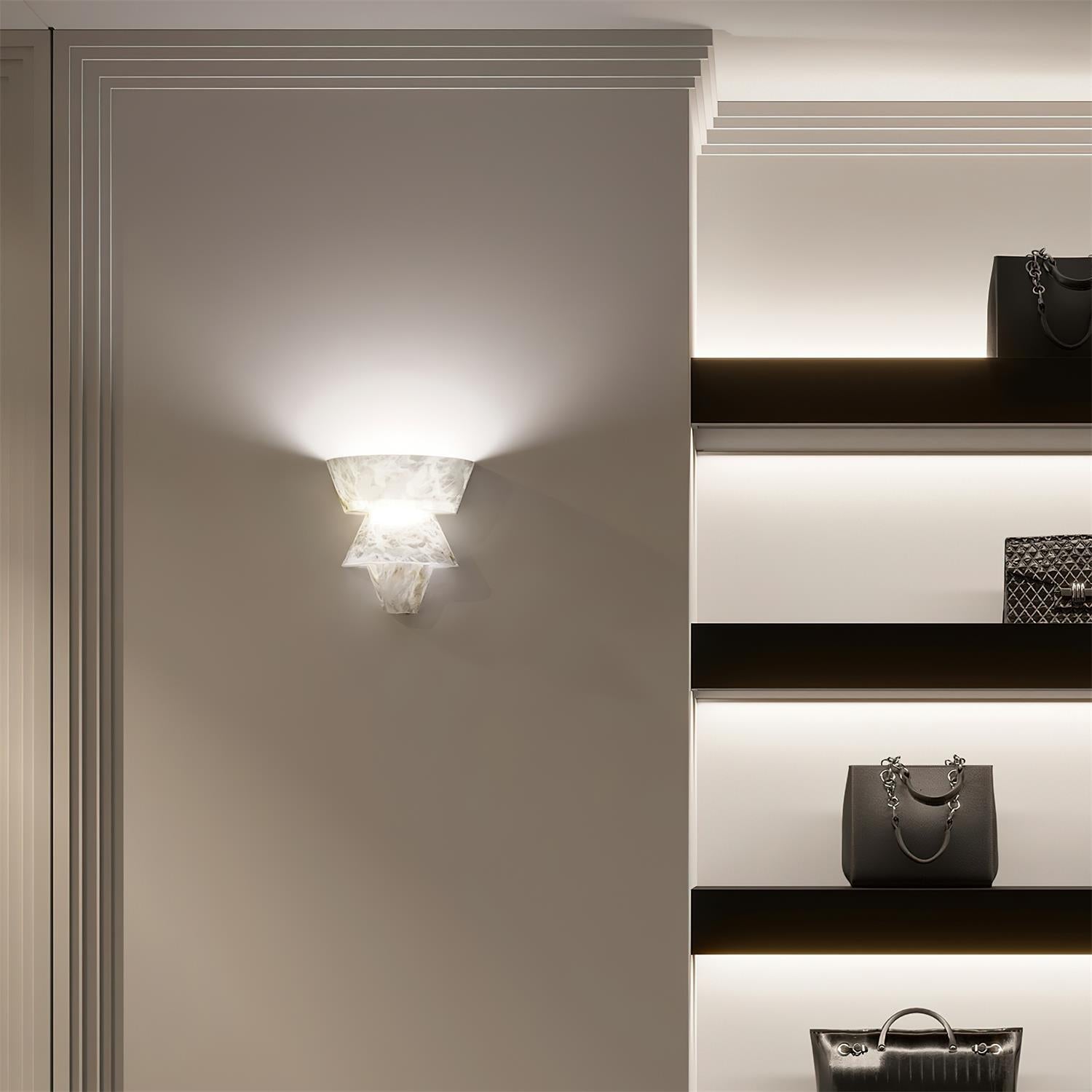 Elyon Elegant White Alabaster Wall Lamp