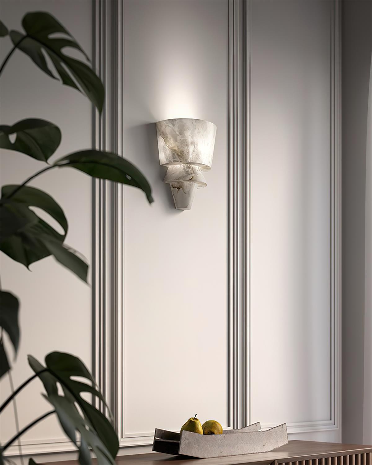 Elyon Elegant White Alabaster Wall Lamp