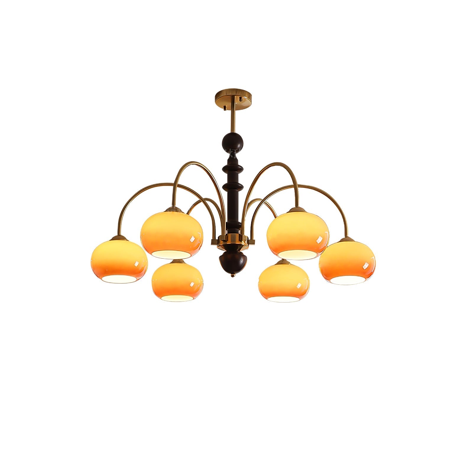 Calveth Chandelier Brass Glass Persimmon Shape-Neutral Decor