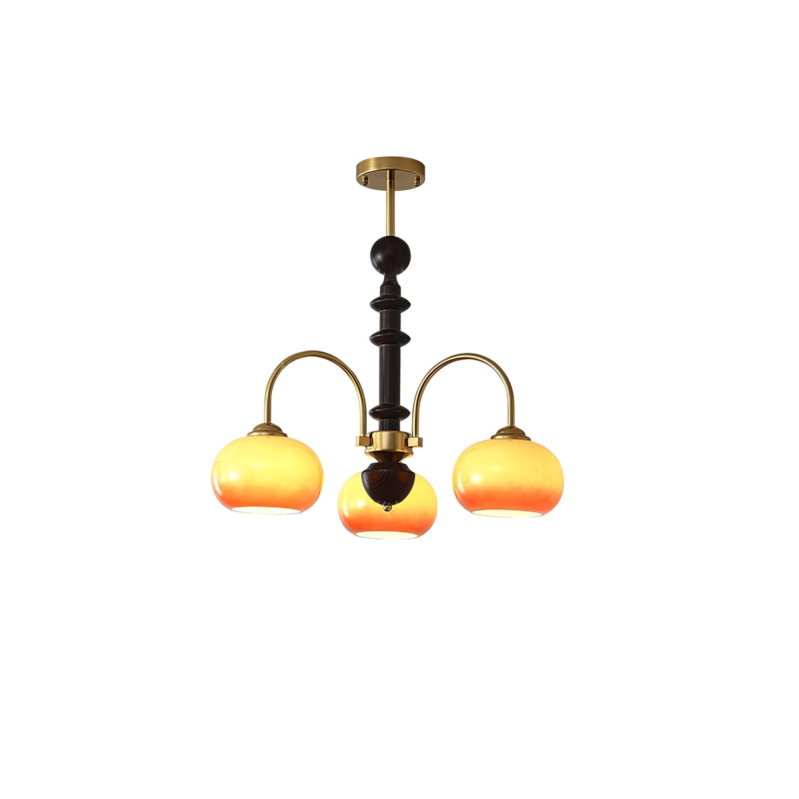 Calveth Chandelier Brass Glass Persimmon Shape-Neutral Decor