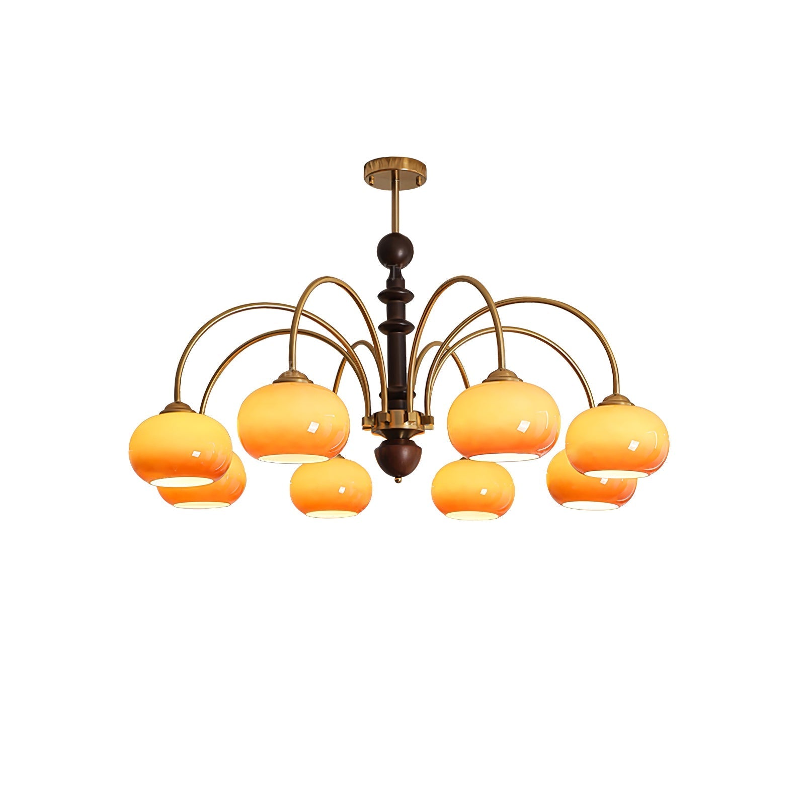 Calveth Chandelier Brass Glass Persimmon Shape-Neutral Decor