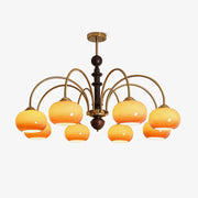 Calveth Chandelier Brass Glass Persimmon Shape-Neutral Decor