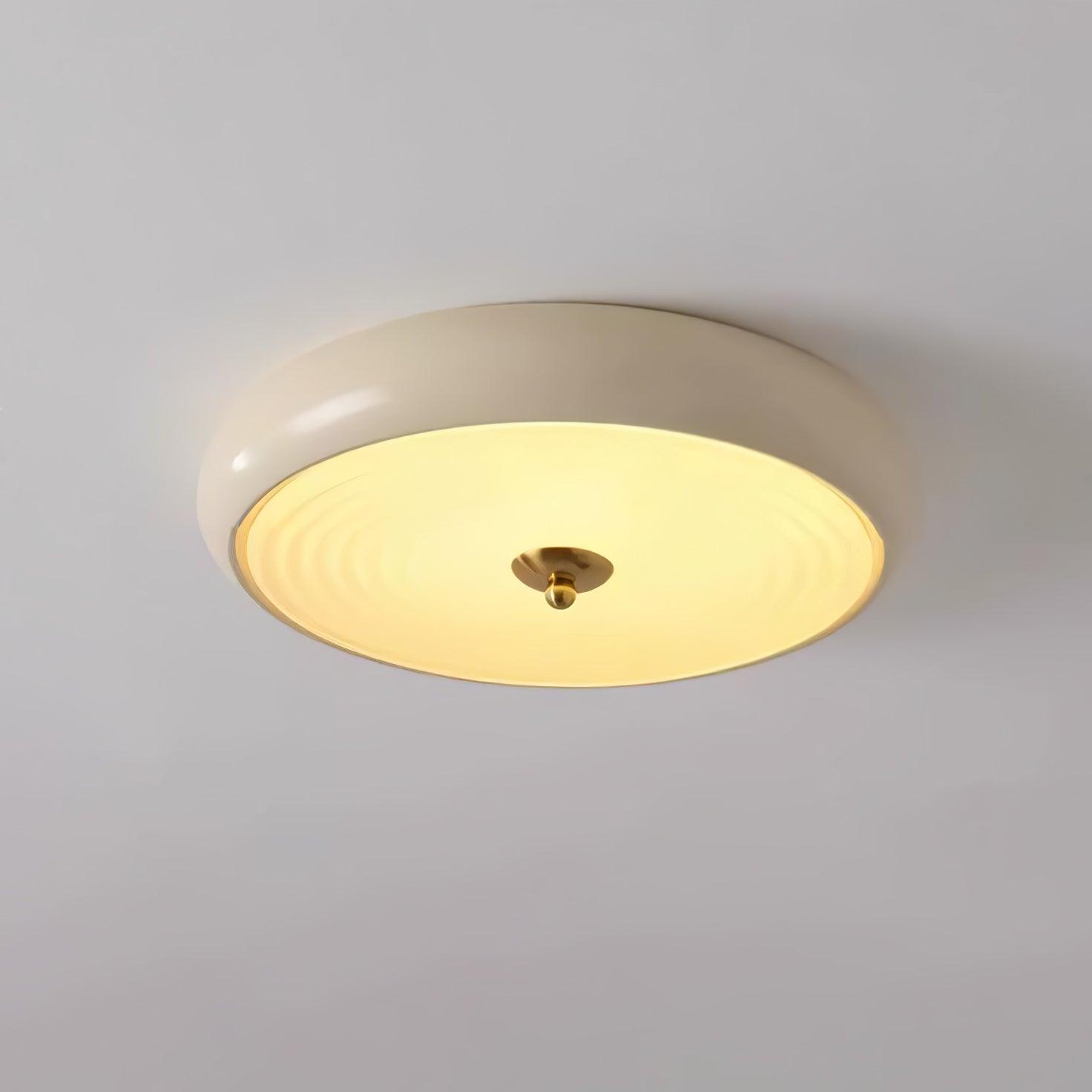Utheara Modern Minimalist Ripple Cream Glass Ceiling Lamp-Neutral Decor