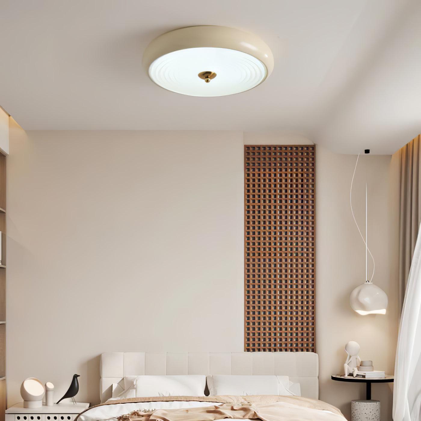 Utheara Modern Minimalist Ripple Cream Glass Ceiling Lamp-Neutral Decor