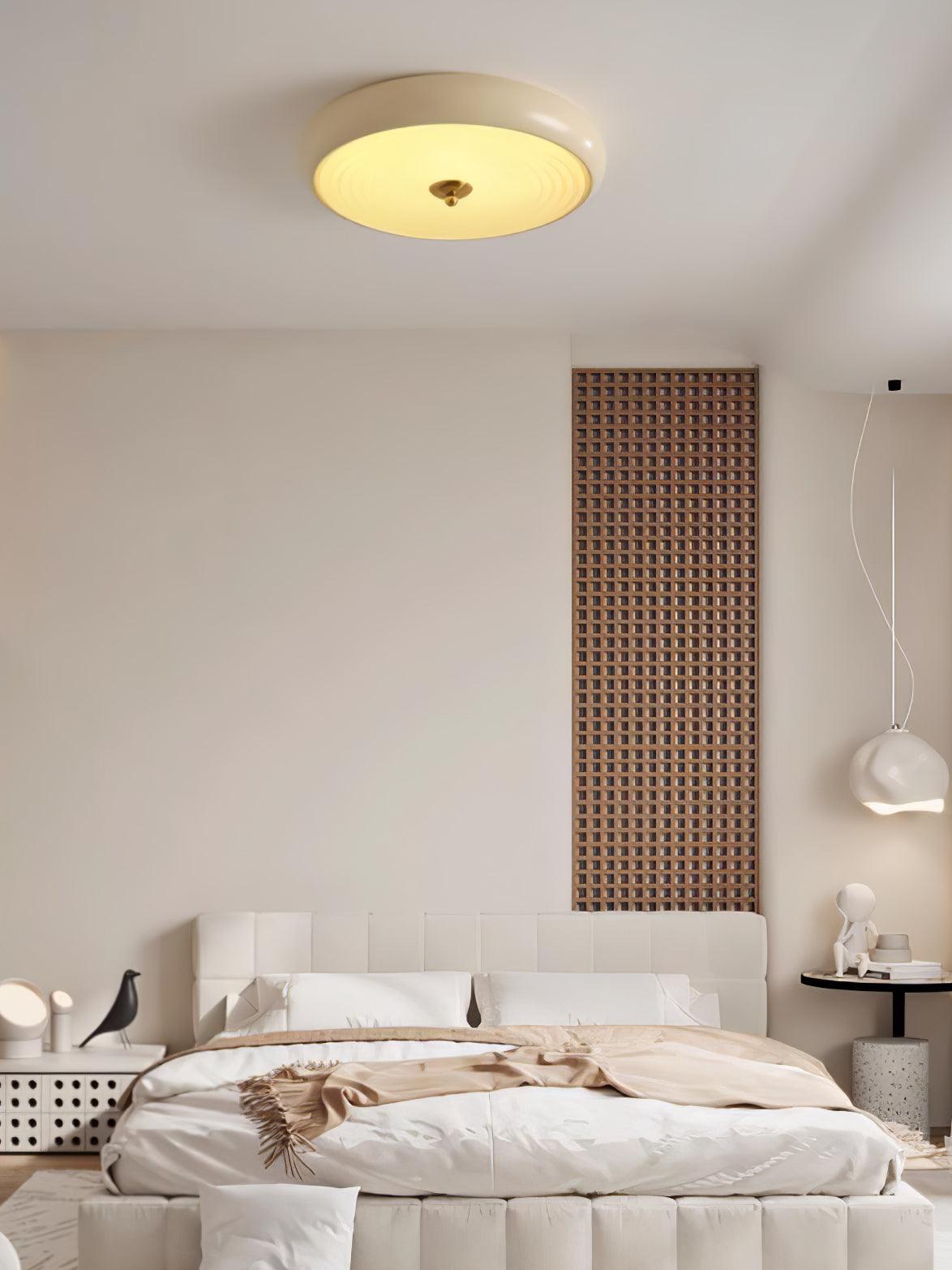 Utheara Modern Minimalist Ripple Cream Glass Ceiling Lamp-Neutral Decor