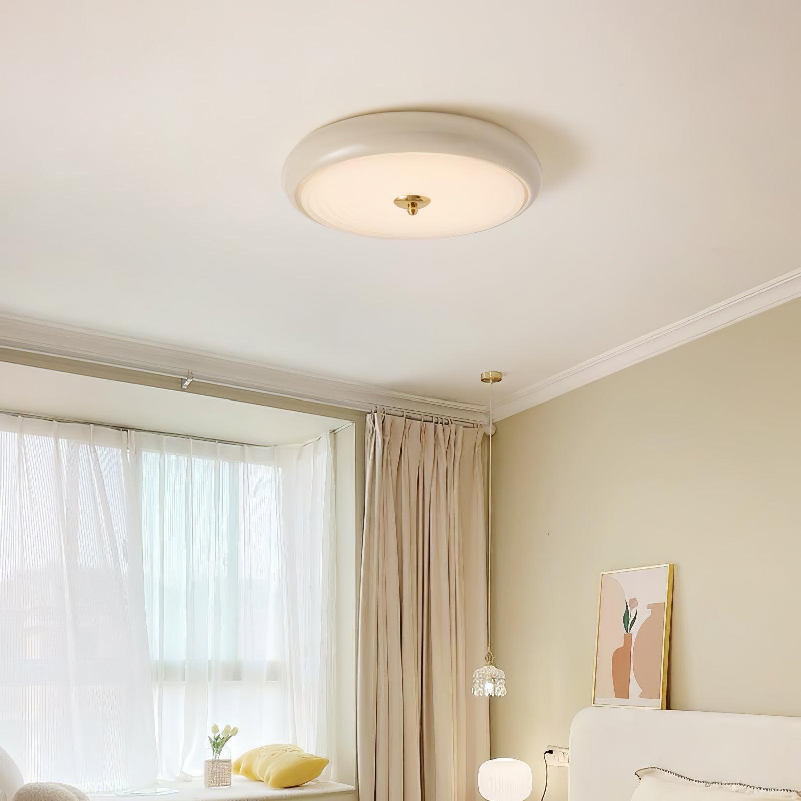 Utheara Modern Minimalist Ripple Cream Glass Ceiling Lamp-Neutral Decor