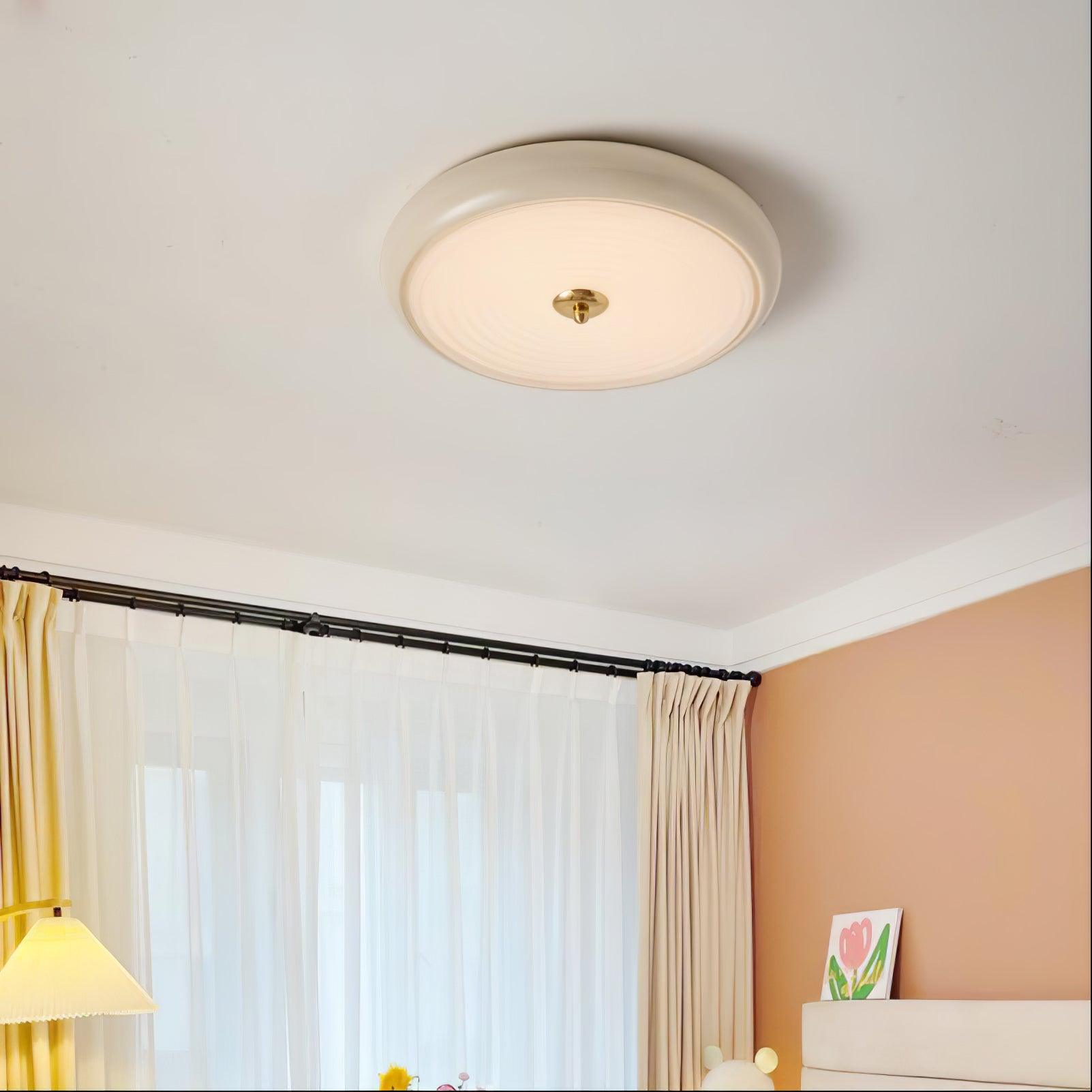 Utheara Modern Minimalist Ripple Cream Glass Ceiling Lamp-Neutral Decor