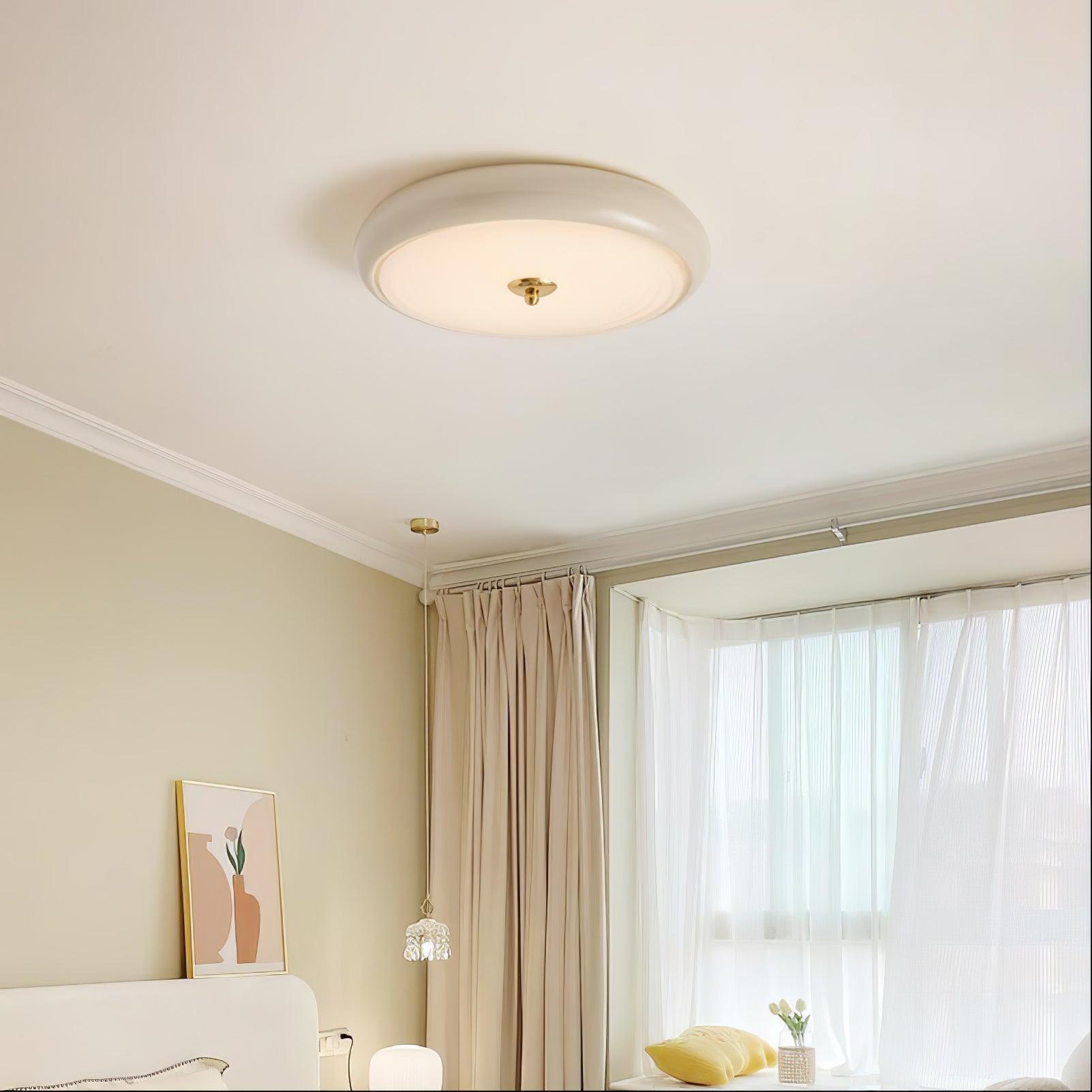 Utheara Modern Minimalist Ripple Cream Glass Ceiling Lamp-Neutral Decor