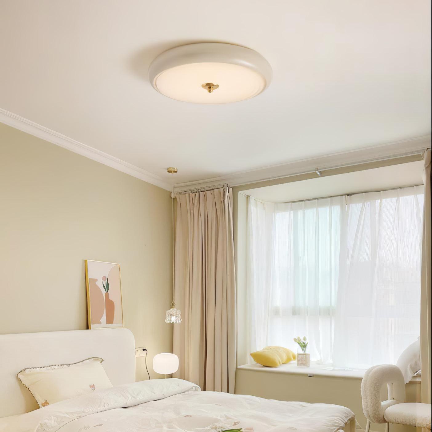 Utheara Modern Minimalist Ripple Cream Glass Ceiling Lamp-Neutral Decor