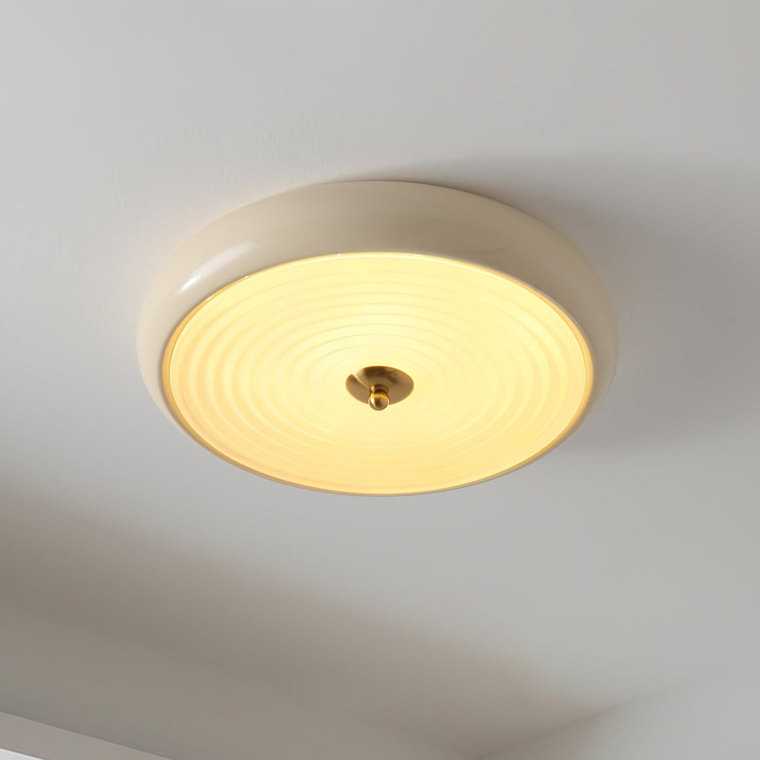 Utheara Modern Minimalist Ripple Cream Glass Ceiling Lamp-Neutral Decor