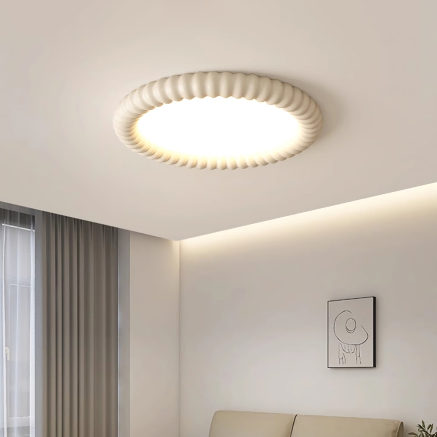 Ulire Nordic Art Ripple Resin Ceiling Light-Neutral Decor