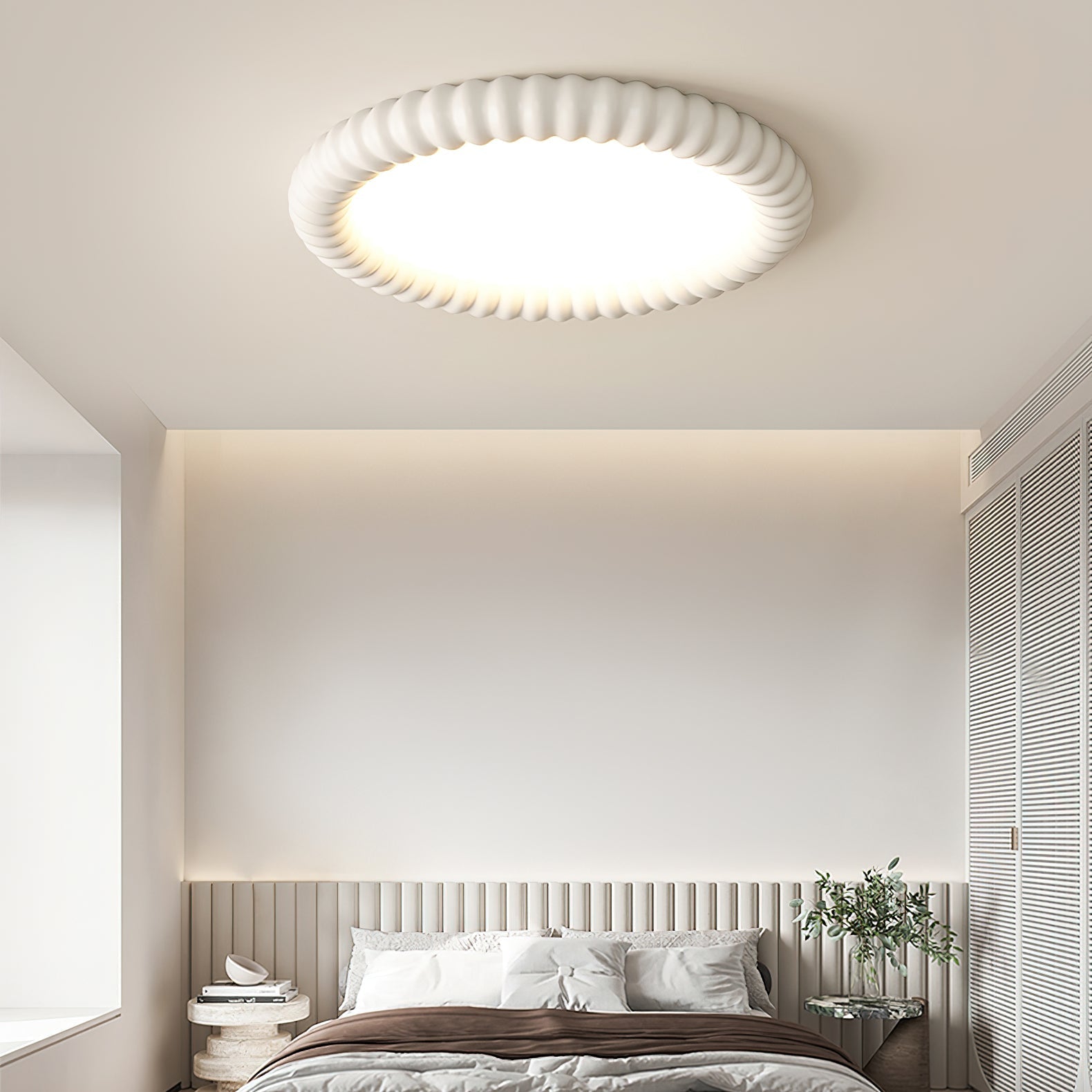 Ulire Nordic Art Ripple Resin Ceiling Light-Neutral Decor