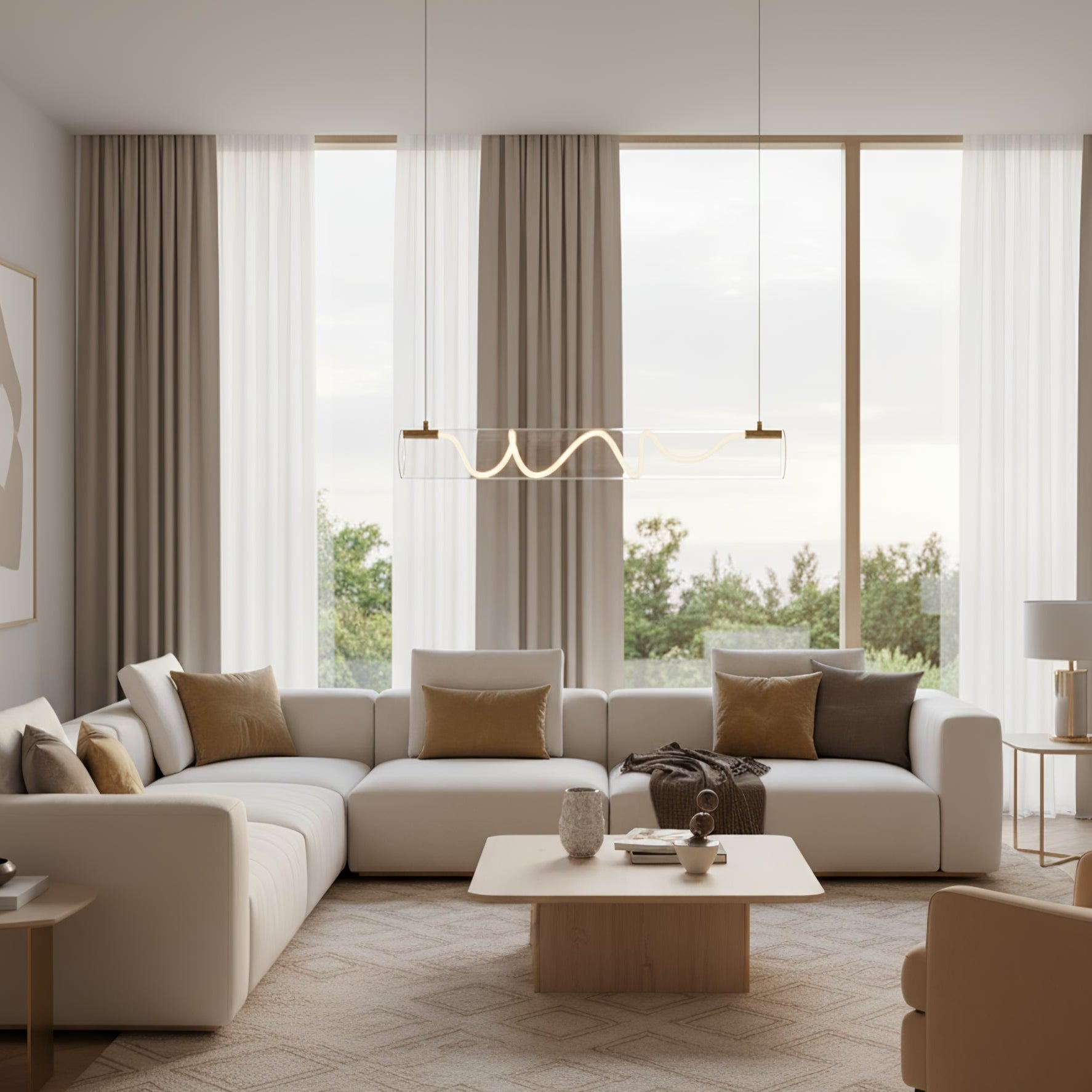 Ripple Linear Pendant Lamp-Neutral Decor