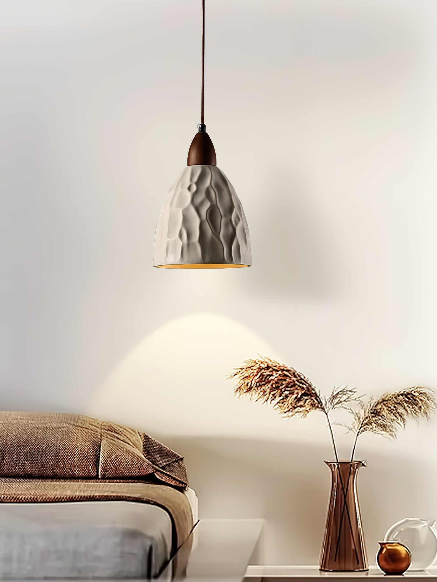 Osilora Premium Nordic Art Ripple Wood Pendant Light-Neutral Decor