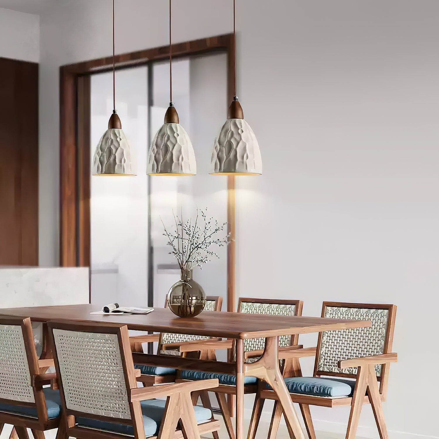 Osilora Premium Nordic Art Ripple Wood Pendant Light-Neutral Decor