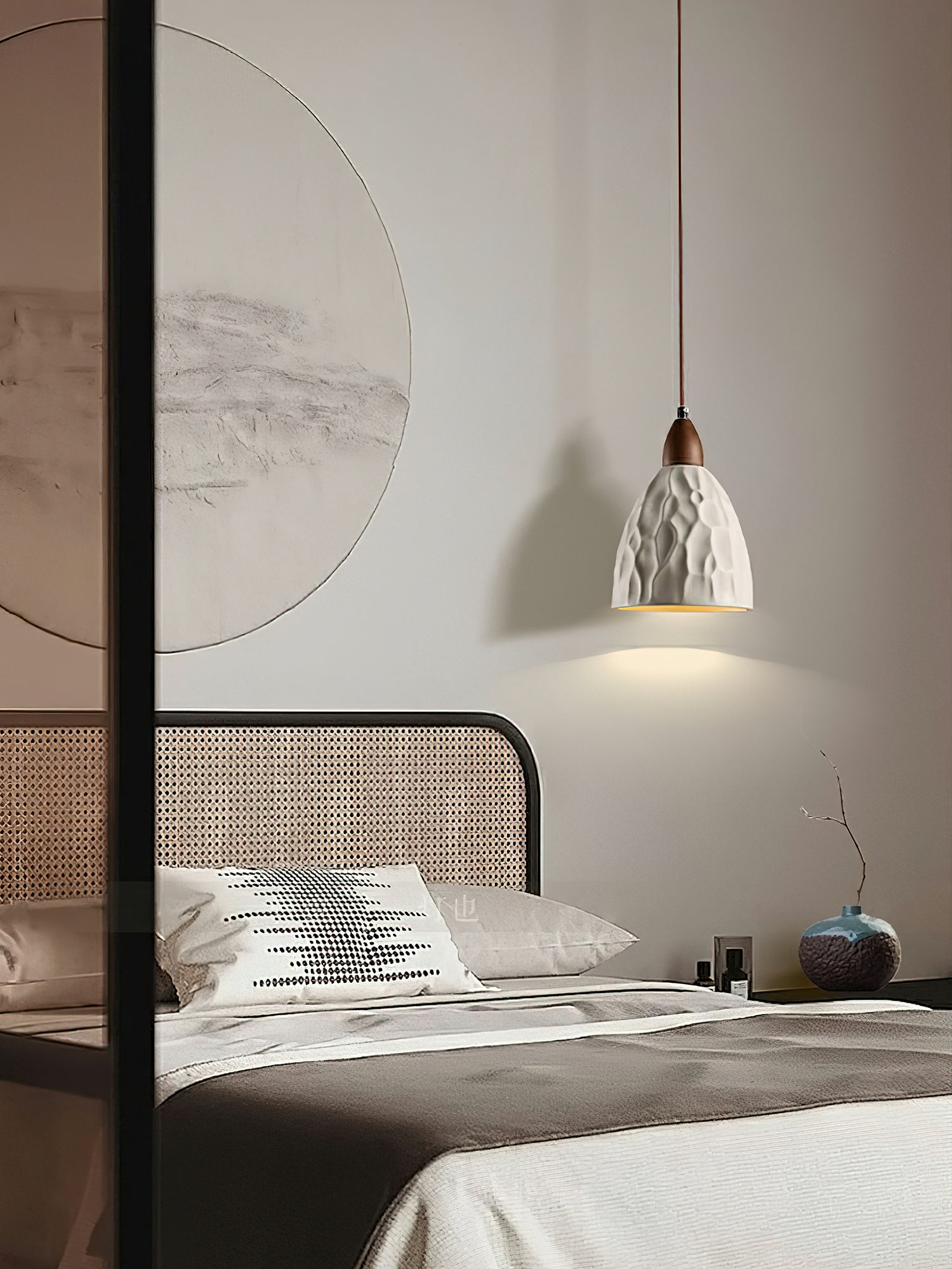 Osilora Premium Nordic Art Ripple Wood Pendant Light-Neutral Decor