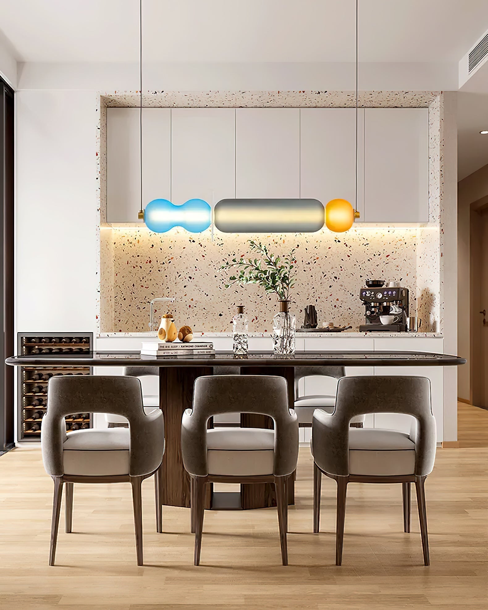 Lustra Pendant Lamp Colored Glass Modern-Neutral Decor