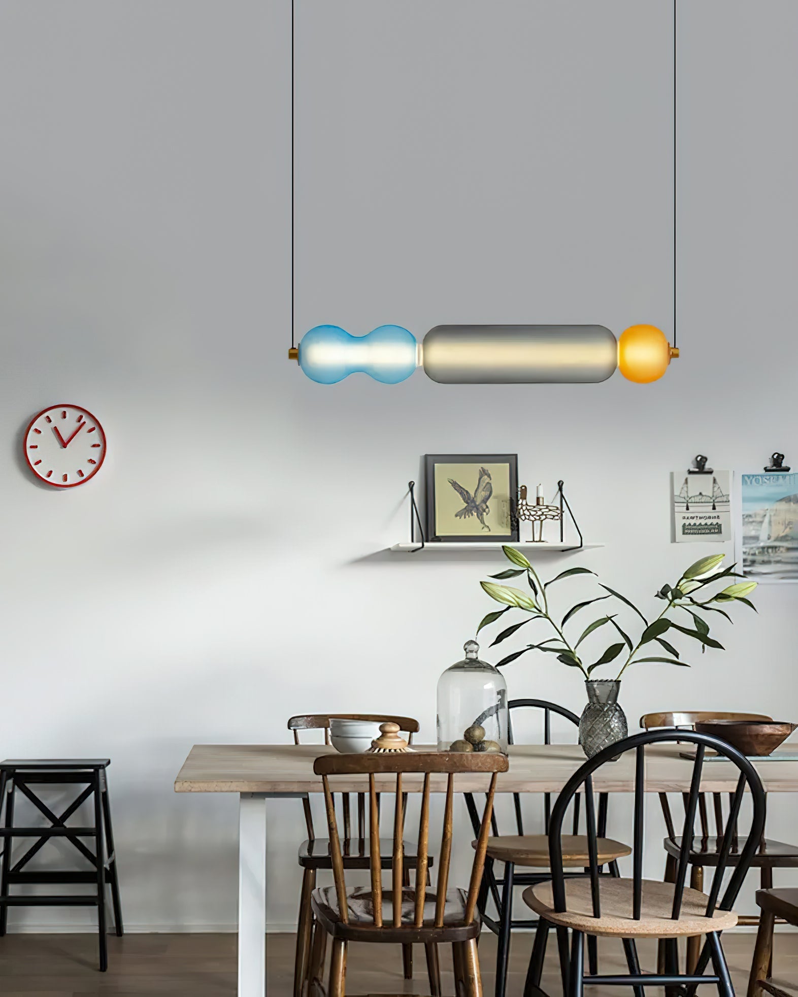 Lustra Pendant Lamp Colored Glass Modern-Neutral Decor