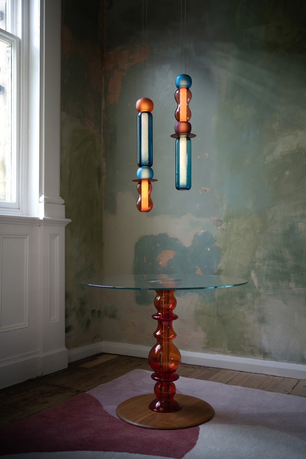 Lustra Pendant Lamp Colored Glass Modern-Neutral Decor