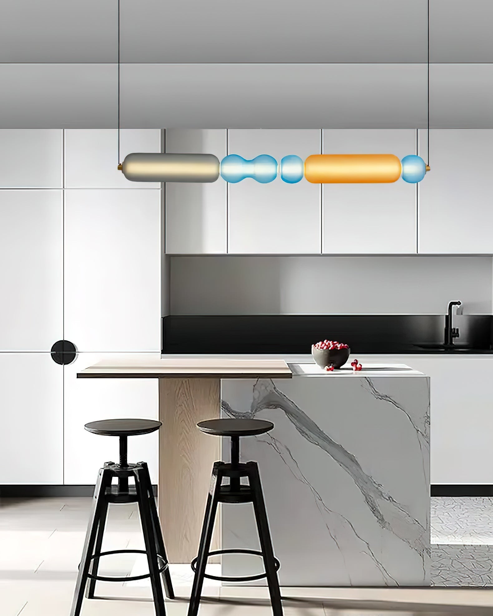 Lustra Pendant Lamp Colored Glass Modern-Neutral Decor