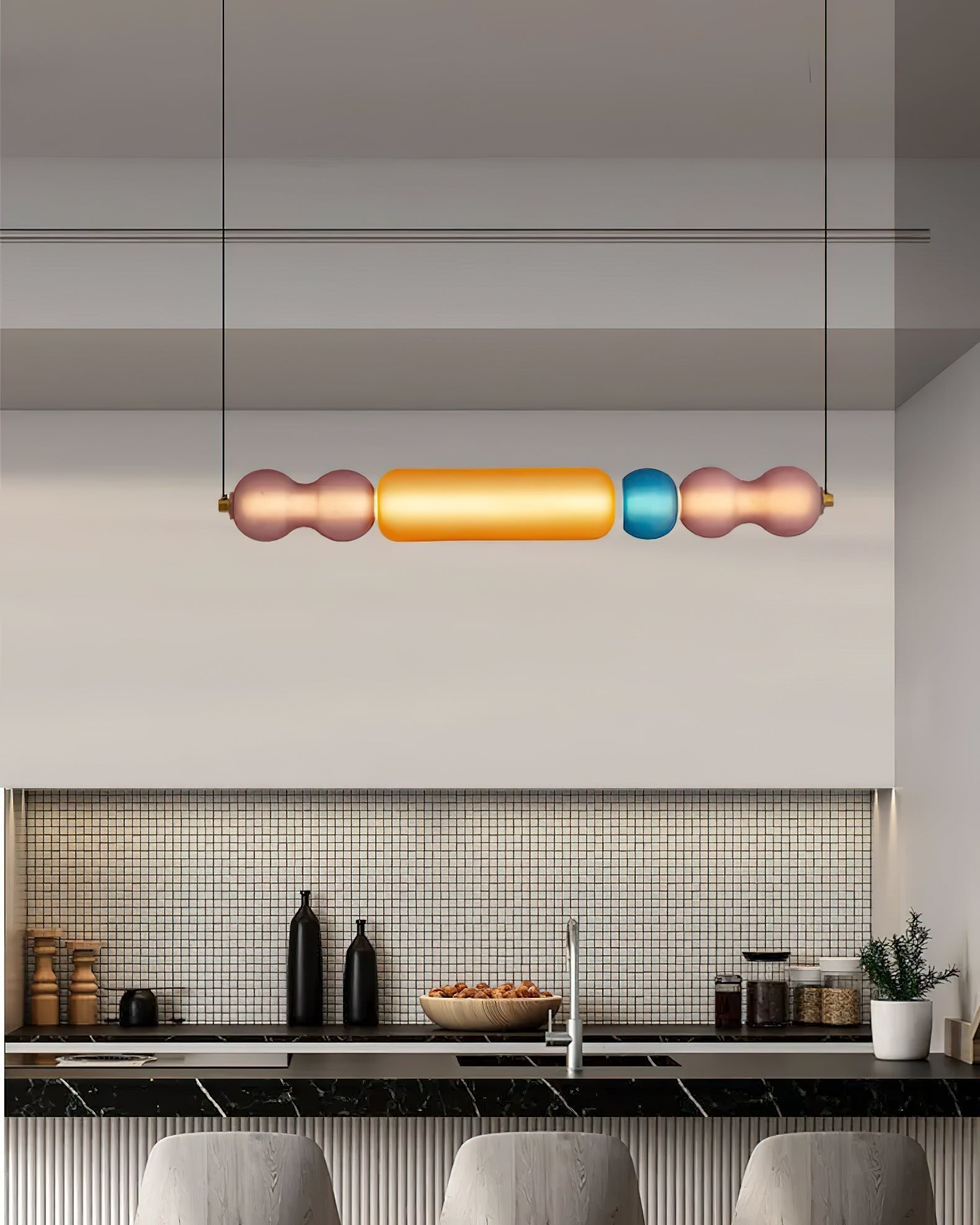 Lustra Pendant Lamp Colored Glass Modern-Neutral Decor