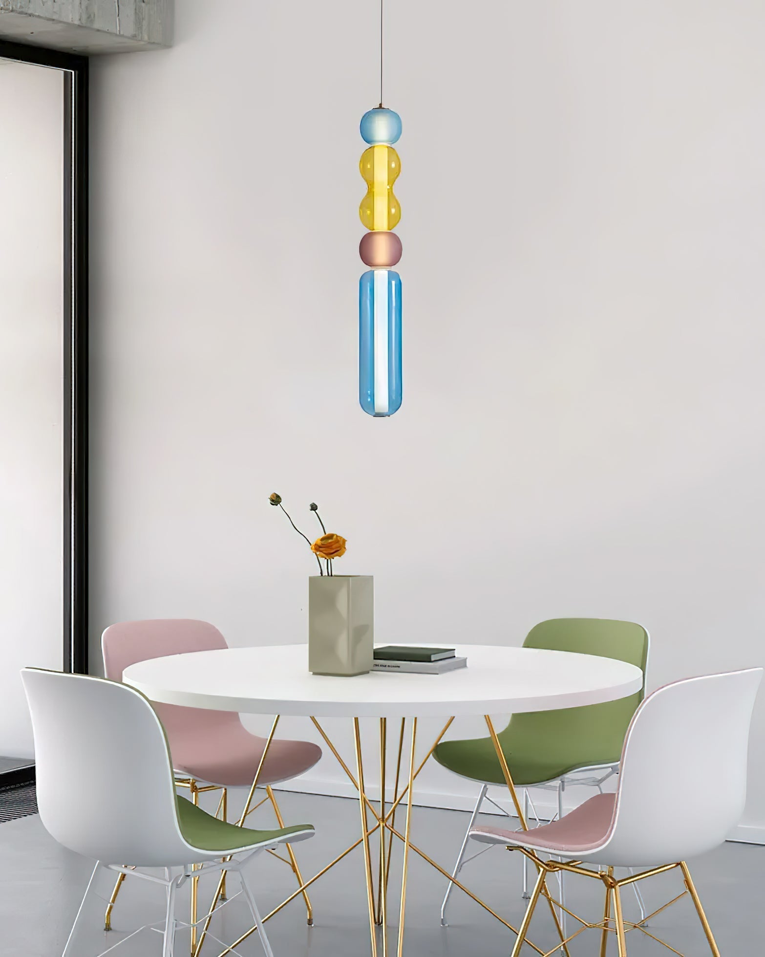 Lustra Pendant Lamp Colored Glass Modern-Neutral Decor