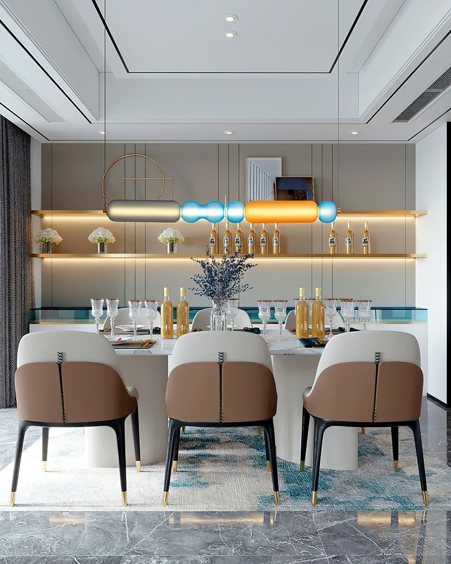 Lustra Pendant Lamp Colored Glass Modern-Neutral Decor