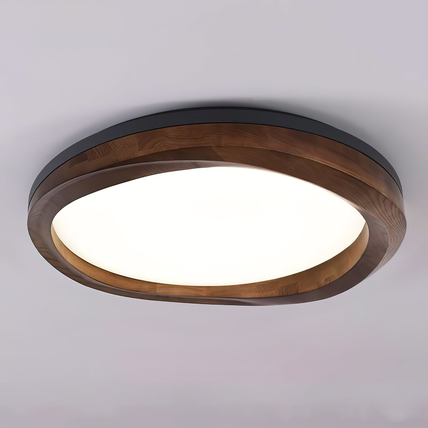 Aurdoreth Modern Minimalist Ripple Wood Ceiling Light-Neutral Decor