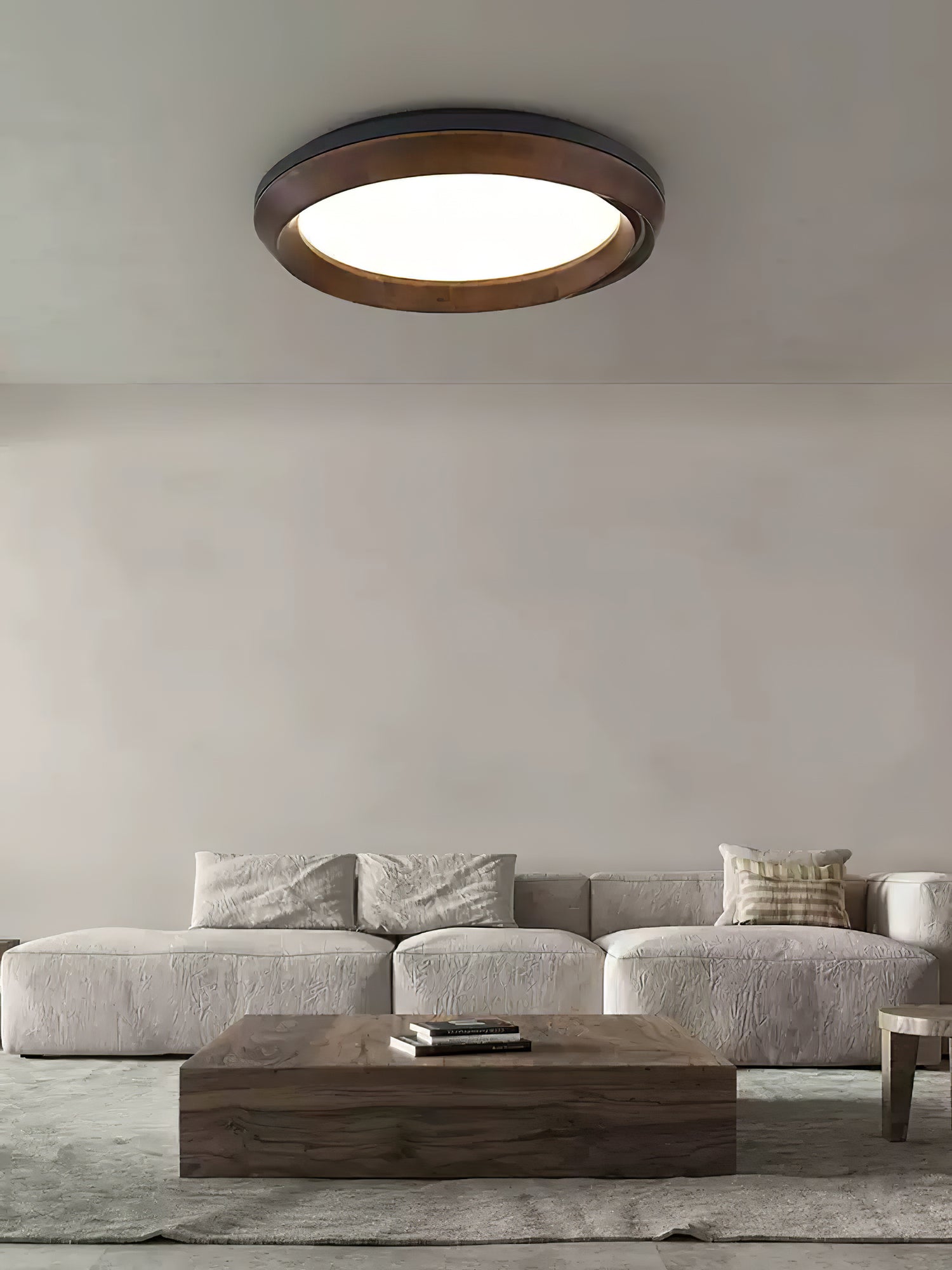 Aurdoreth Modern Minimalist Ripple Wood Ceiling Light-Neutral Decor