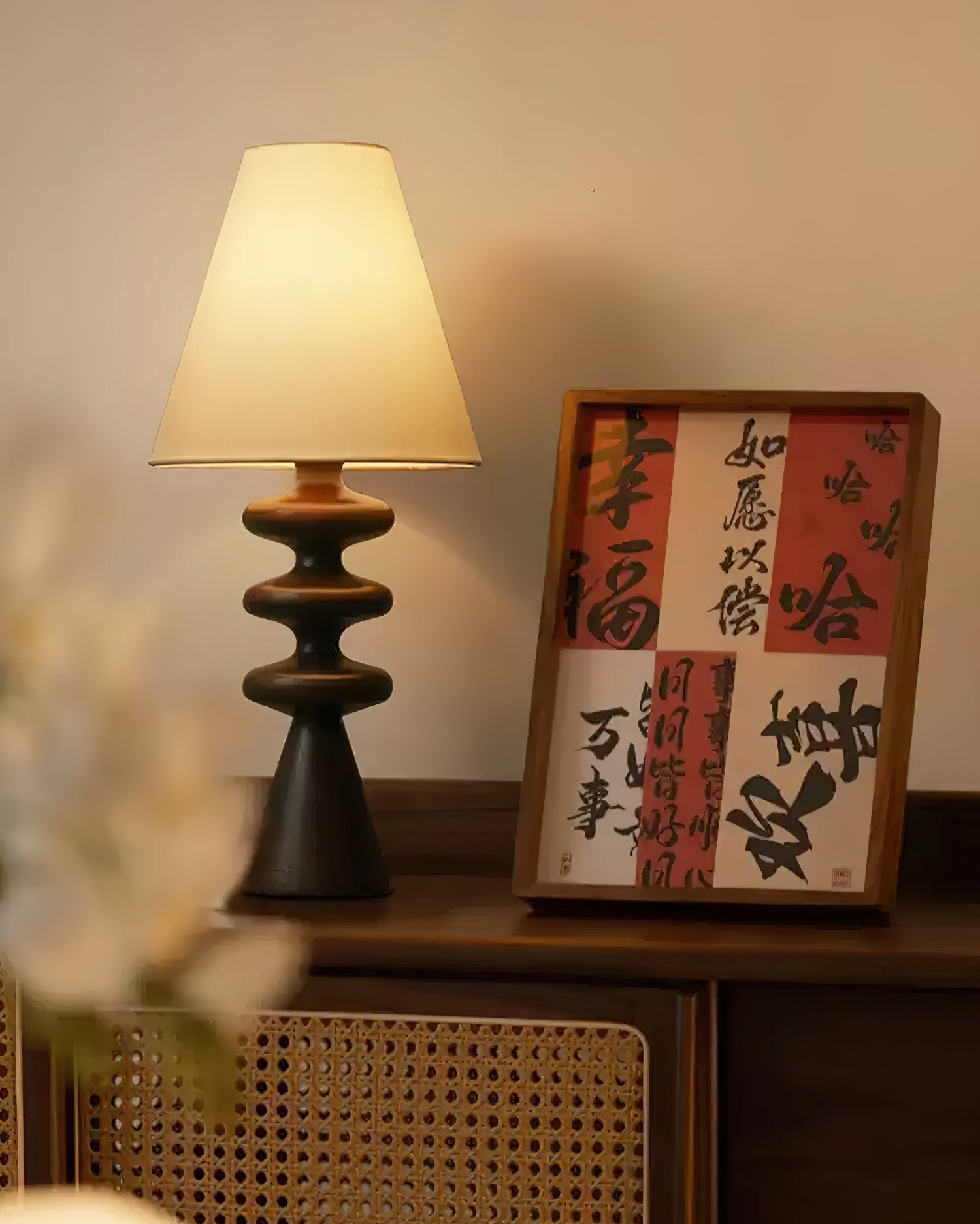 Zelms Modern Wood Table Lamp-Neutral Decor
